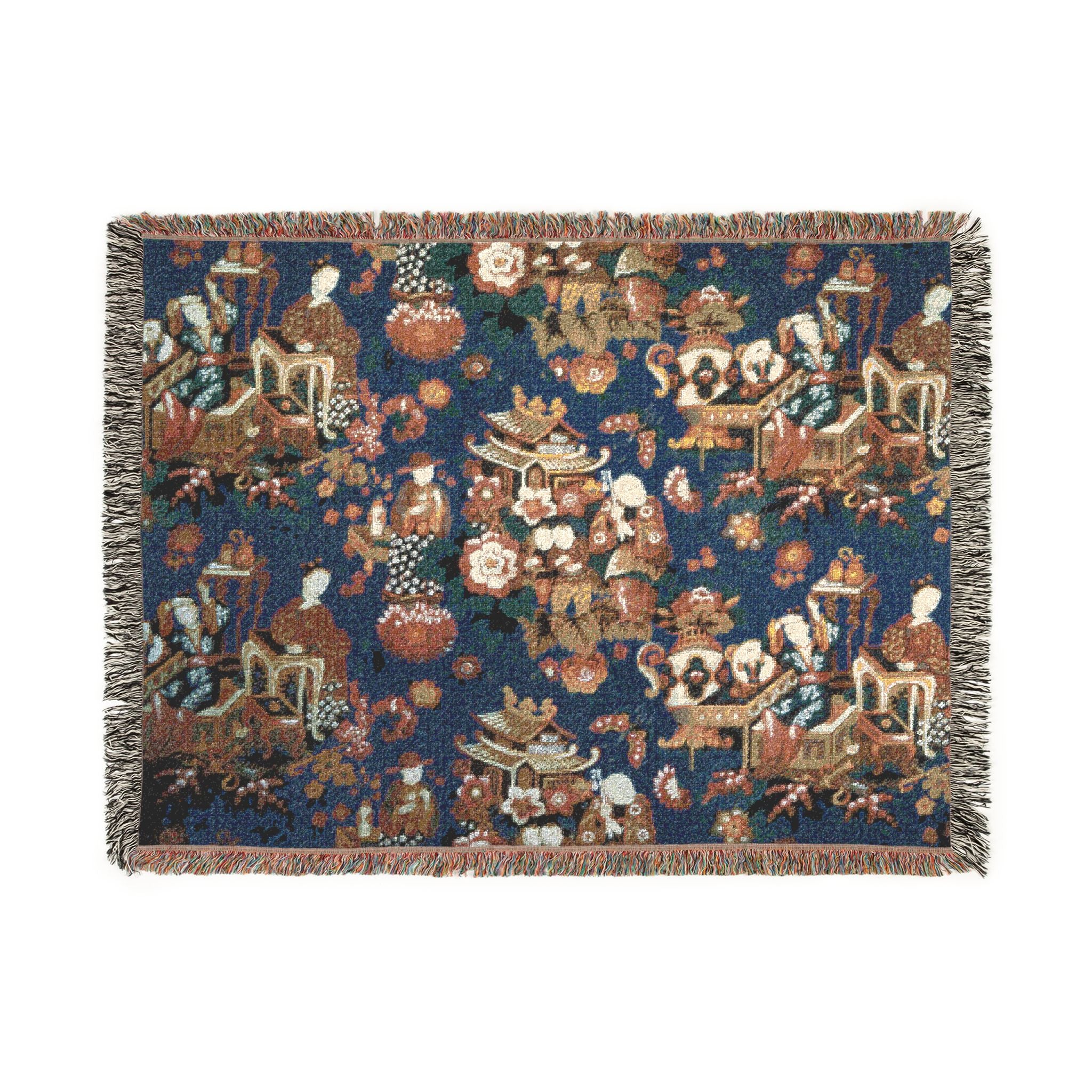 002_a-chinese-tea-party-furnishing-fabric | Woven Tapestry Blanket - Image 10