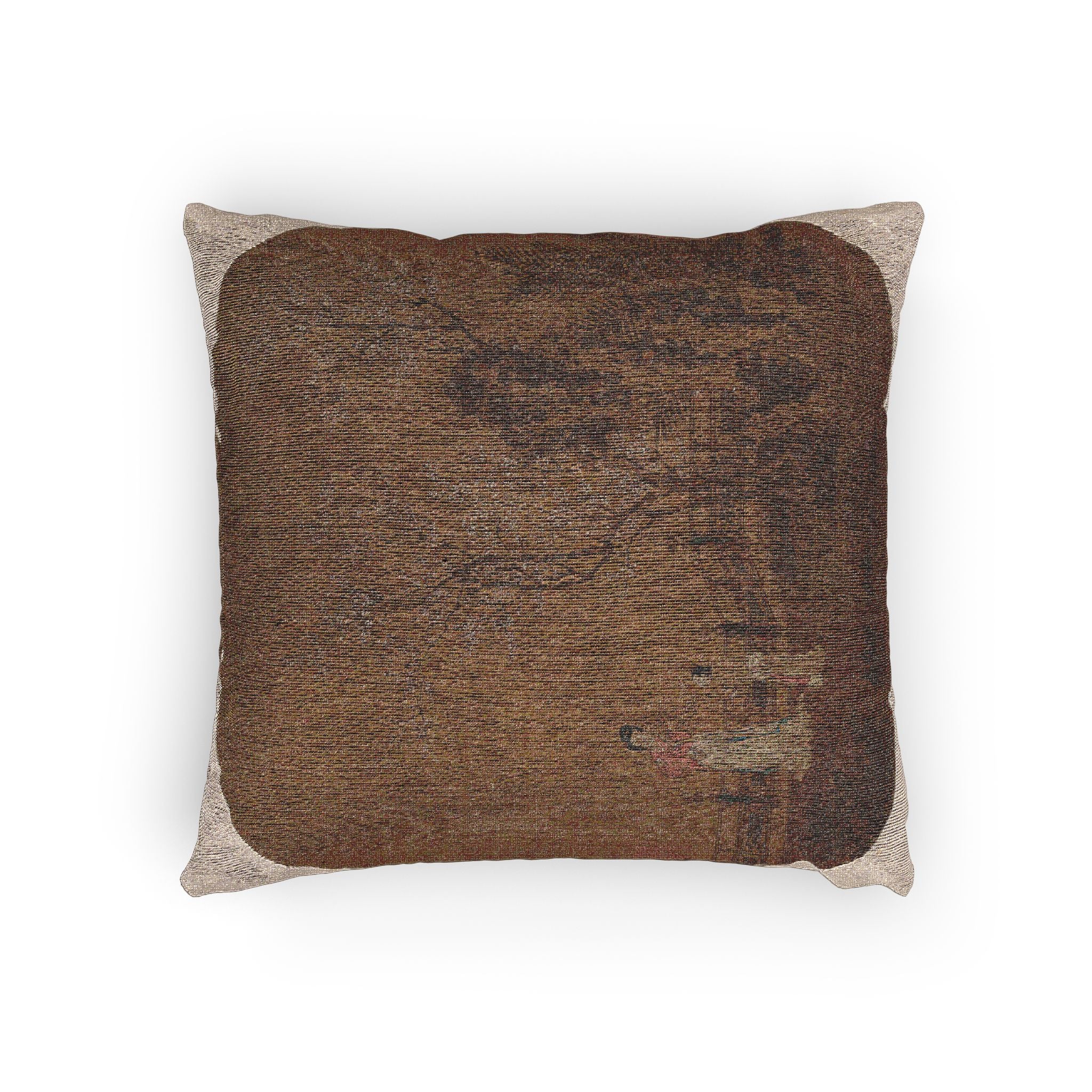 031_woman-with-female-servant-in-a-palace-garden | Woven Pillow - Image 4