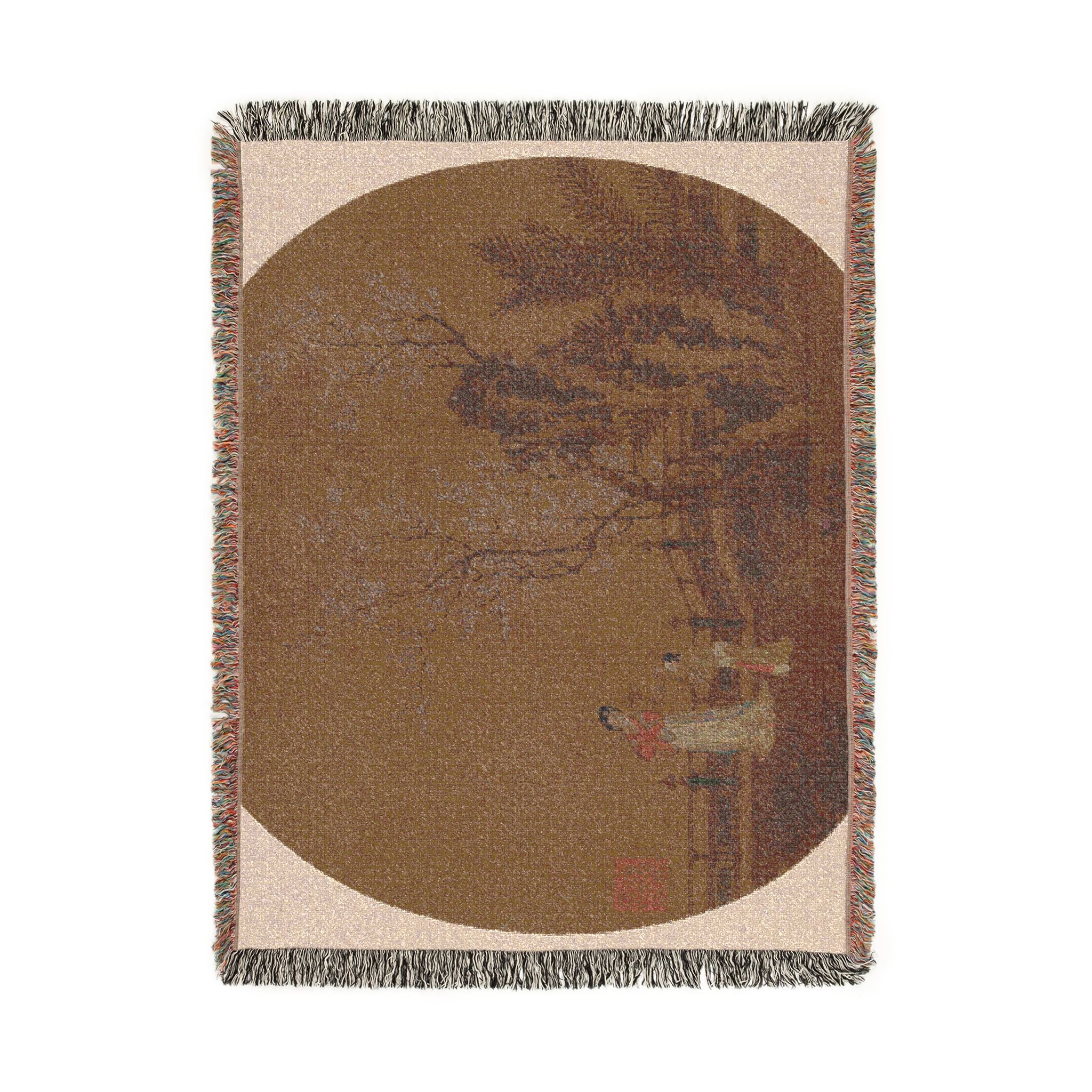 031_woman-with-female-servant-in-a-palace-garden | Woven Tapestry Blanket - Image 11