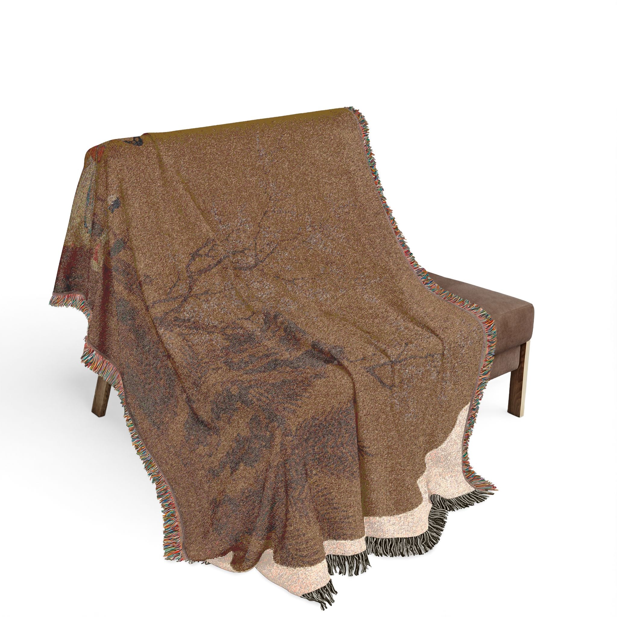 031_woman-with-female-servant-in-a-palace-garden | Woven Tapestry Blanket - Image 3