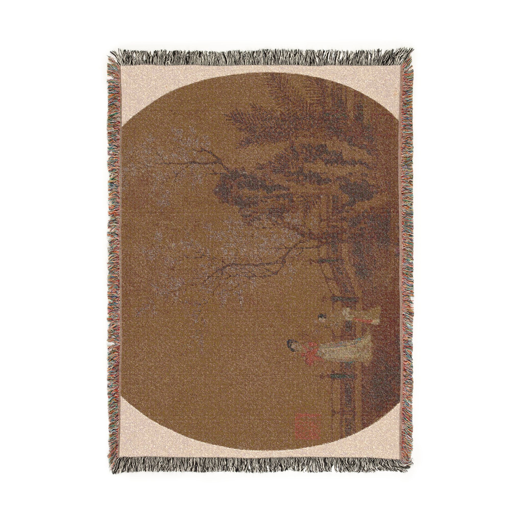 031_woman-with-female-servant-in-a-palace-garden | Woven Tapestry Blanket - Image 6