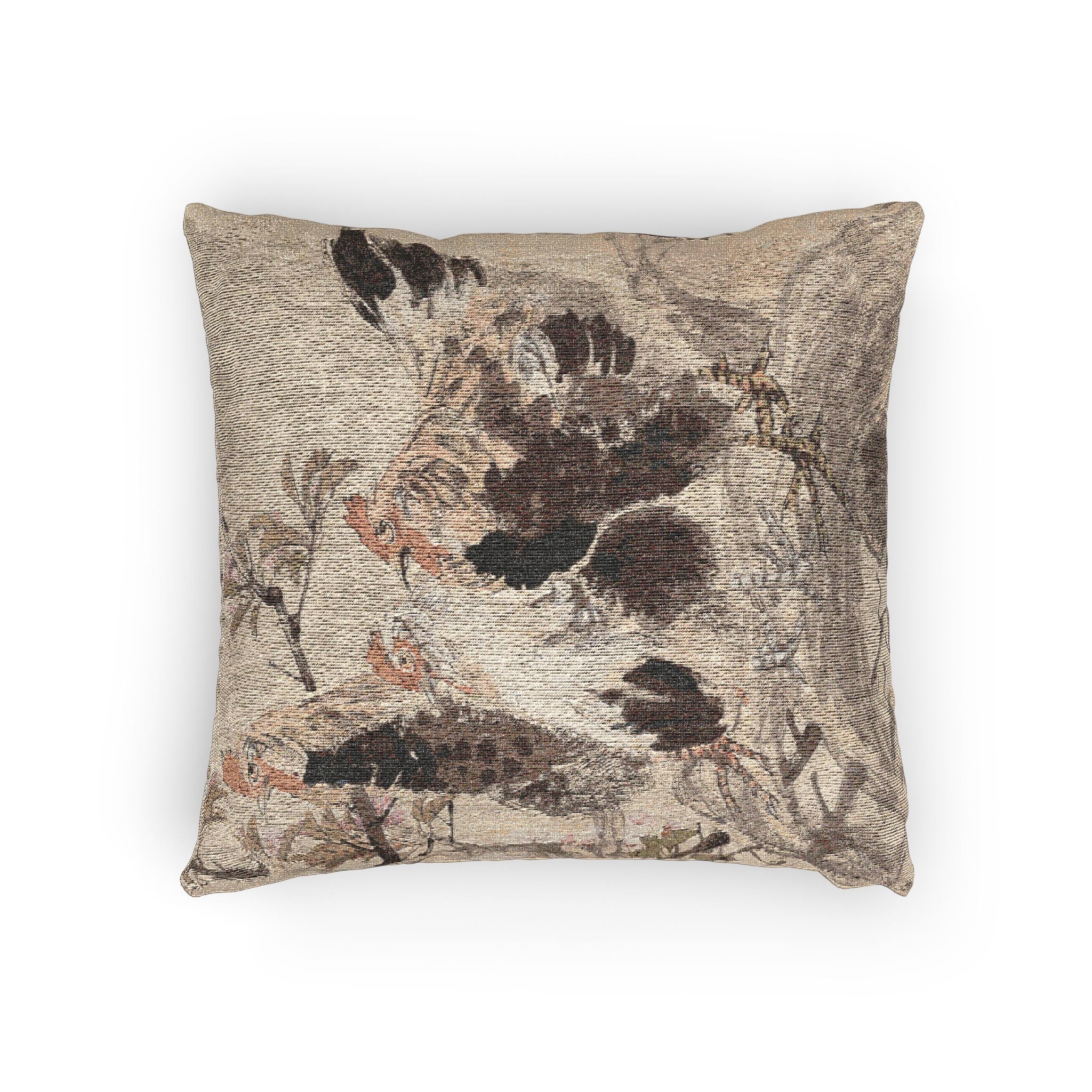 045_roosters-and-blossoming-apricots | Woven Pillow - Image 4