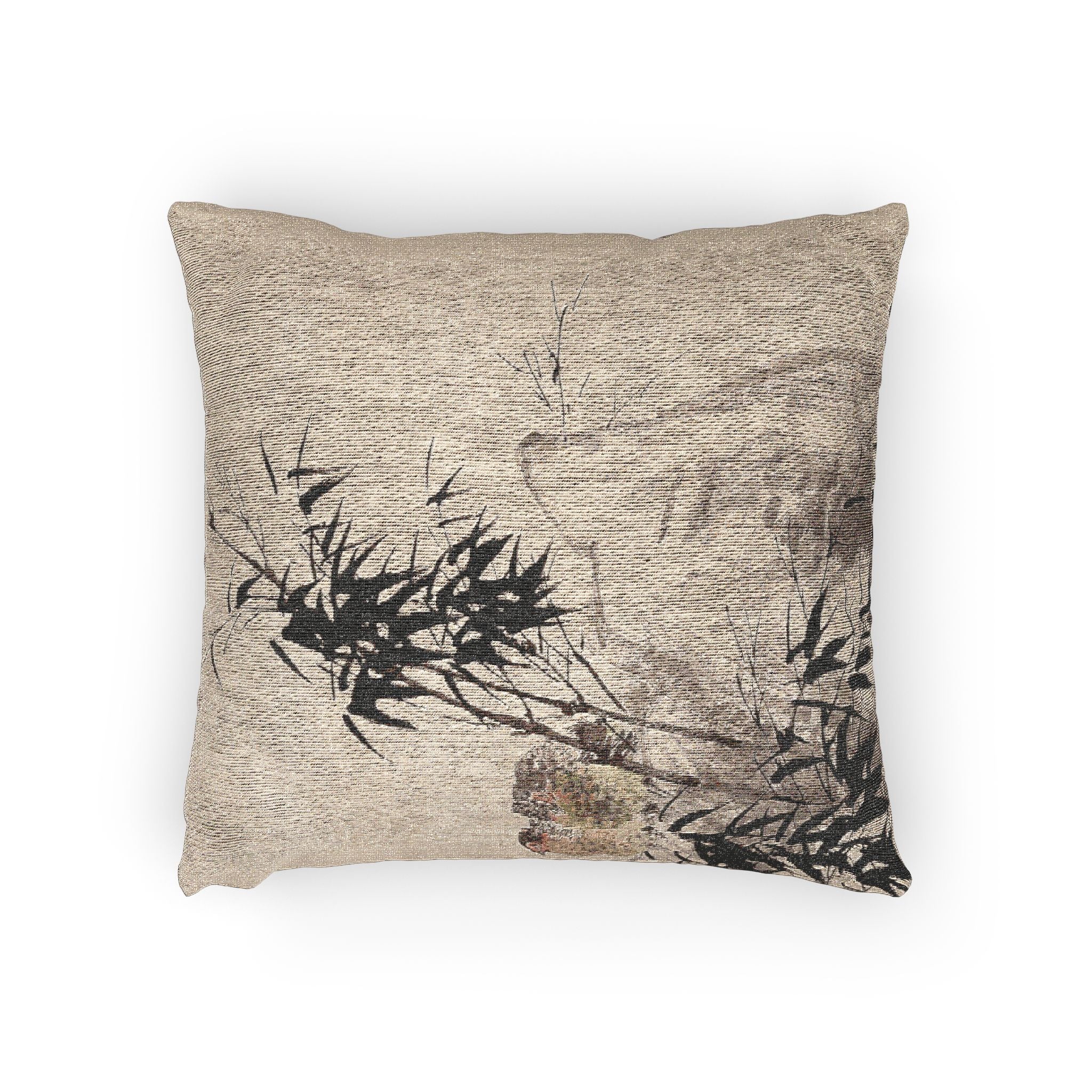 049_partridges-and-bamboo | Woven Pillow - Image 2