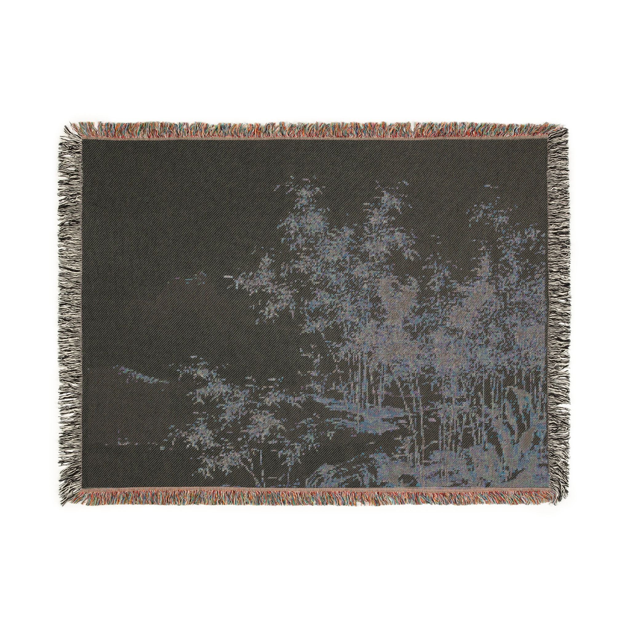 110_a-solitary-crane-in-the-bamboo-grove | Woven Tapestry Blanket - Image 12