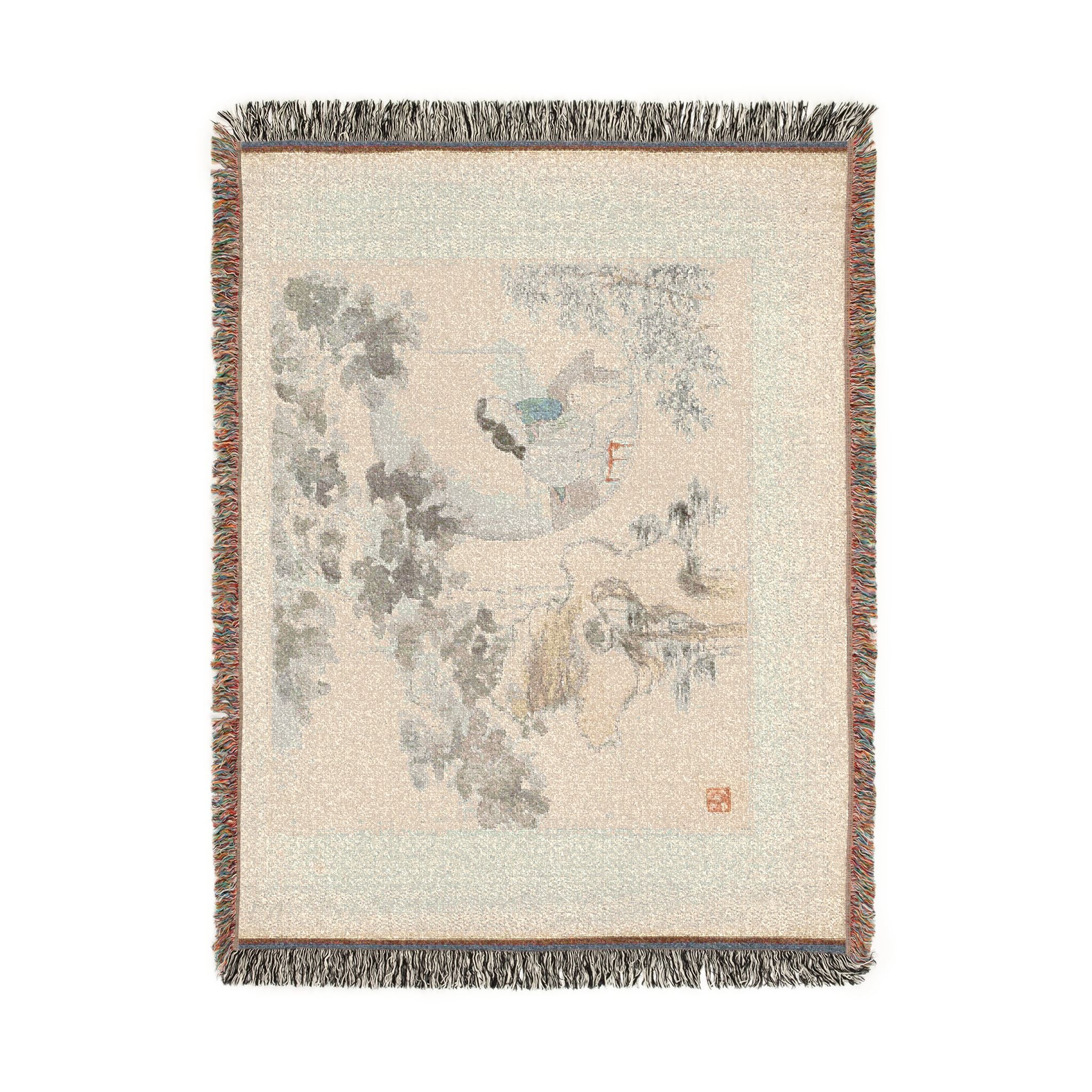 117_two-women-with-needlework-in-a-garden | Woven Tapestry Blanket - Image 11