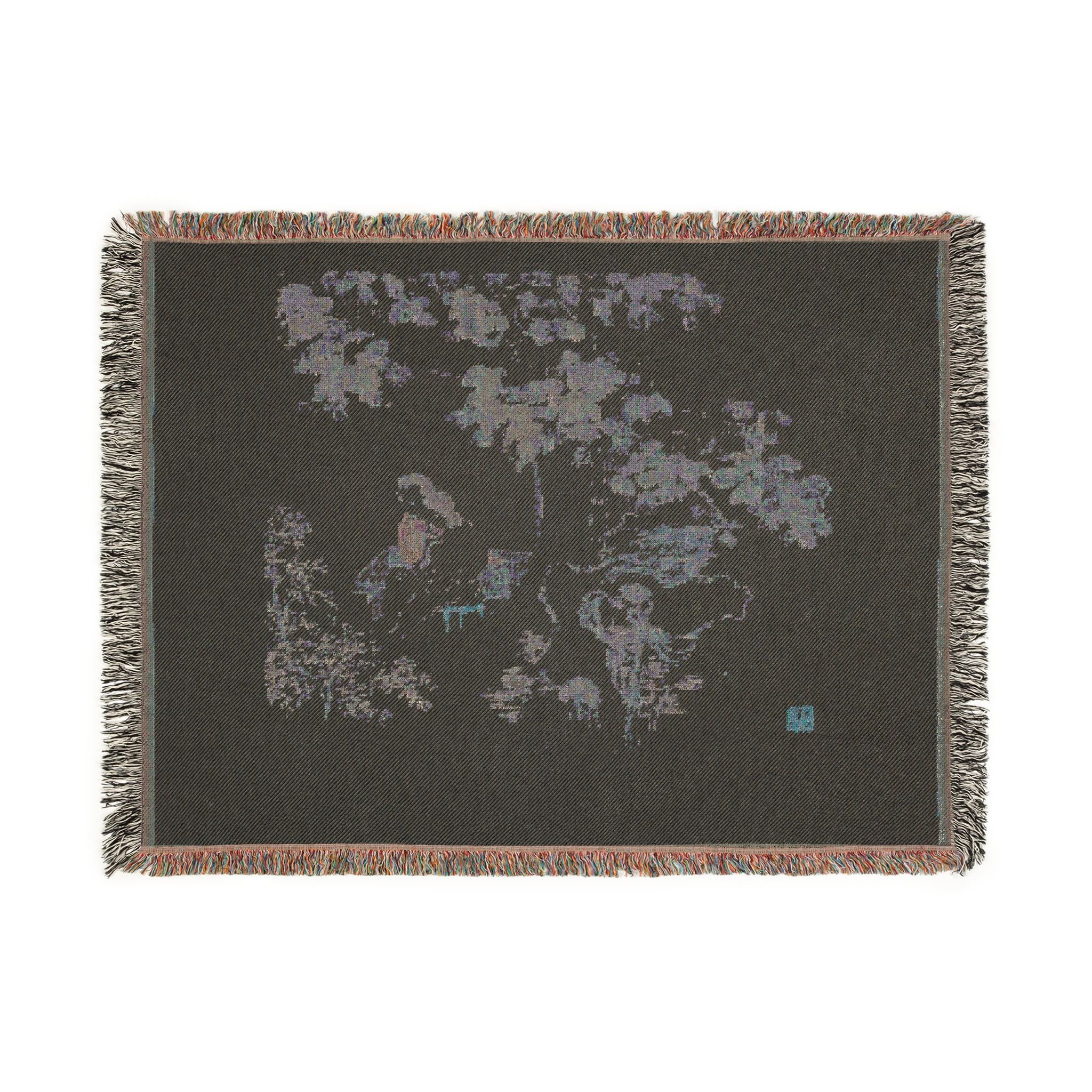 117_two-women-with-needlework-in-a-garden | Woven Tapestry Blanket - Image 12