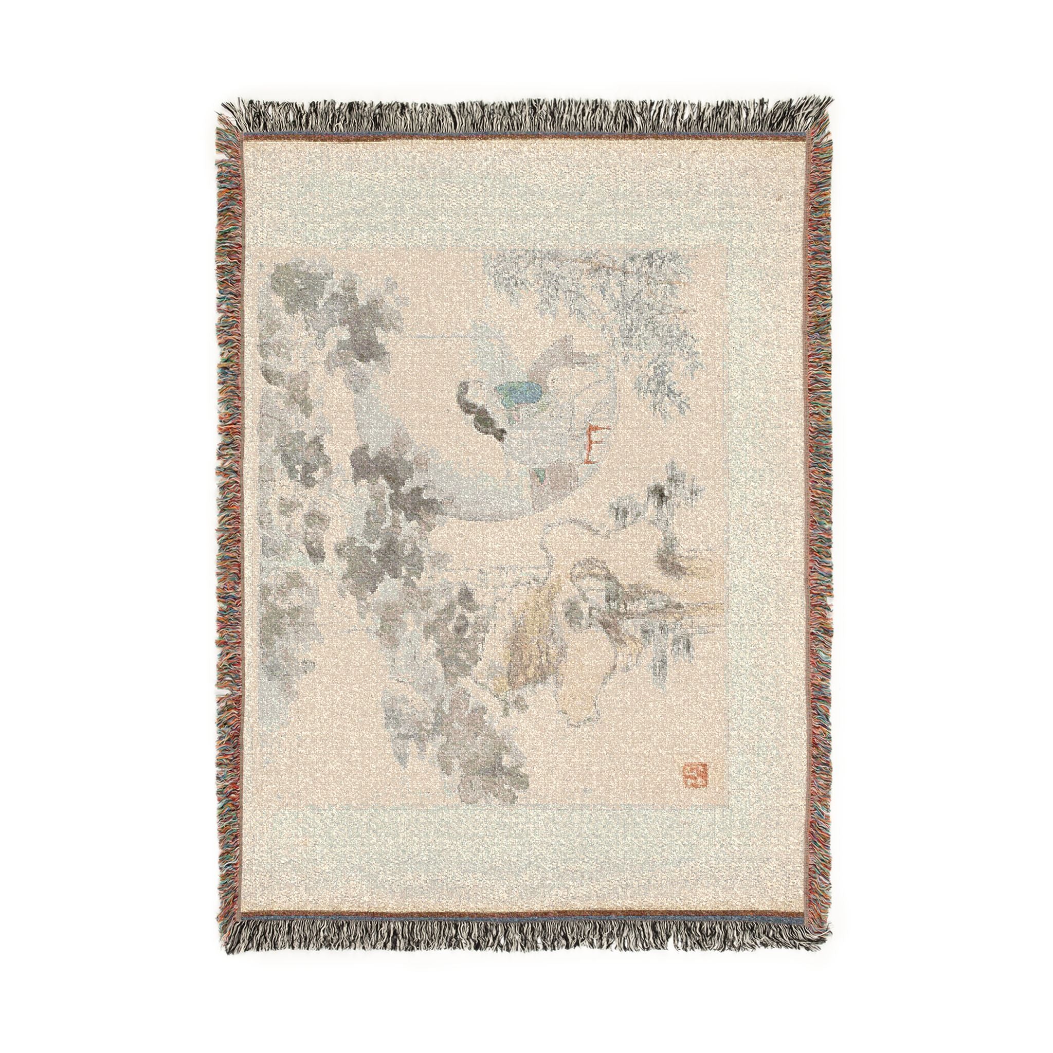 117_two-women-with-needlework-in-a-garden | Woven Tapestry Blanket - Image 6
