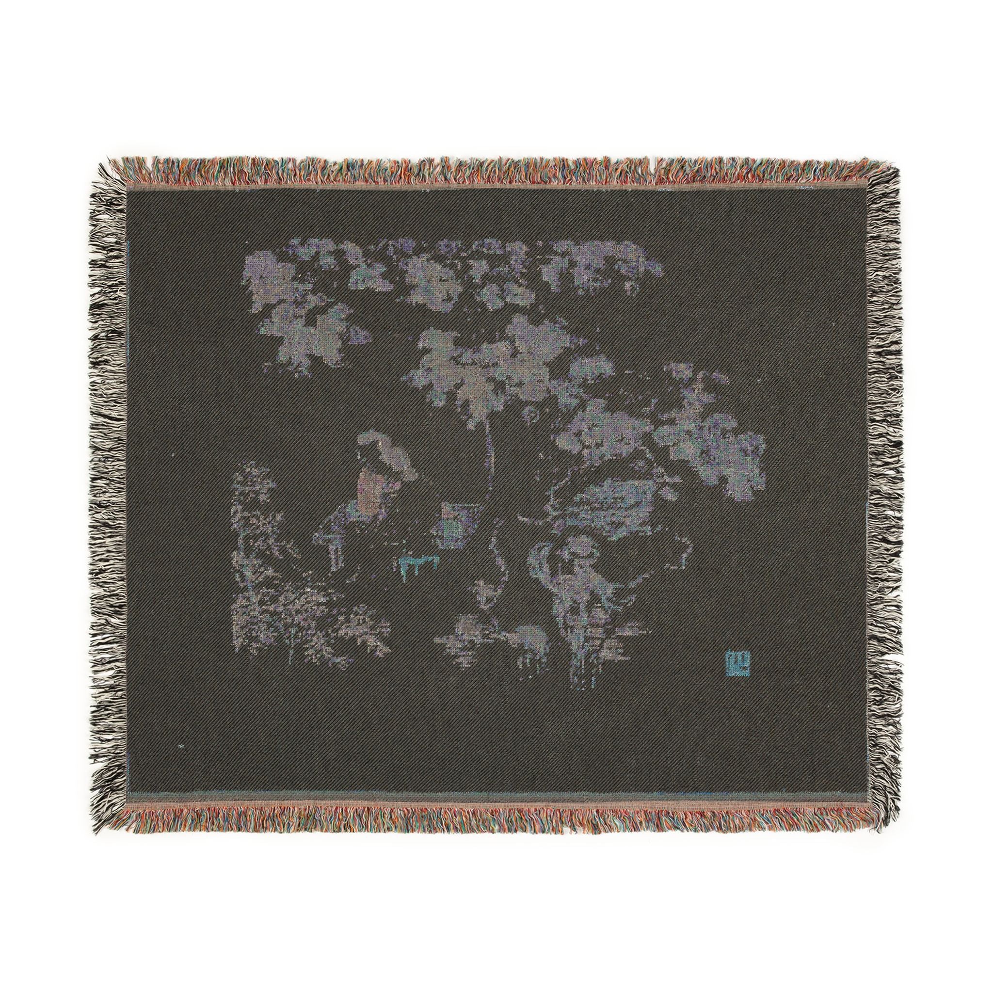 117_two-women-with-needlework-in-a-garden | Woven Tapestry Blanket - Image 8