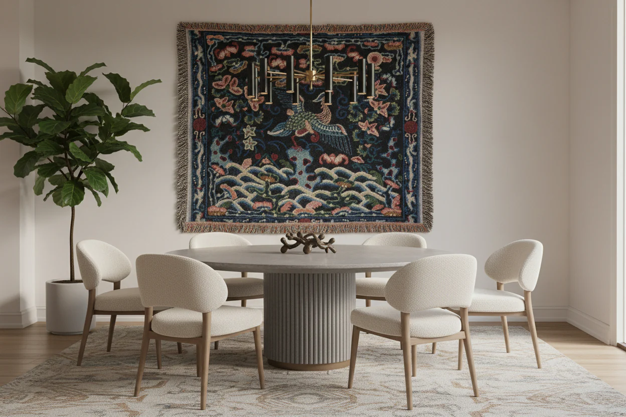 126_rank-badge | Woven Tapestry Blanket - Image 2
