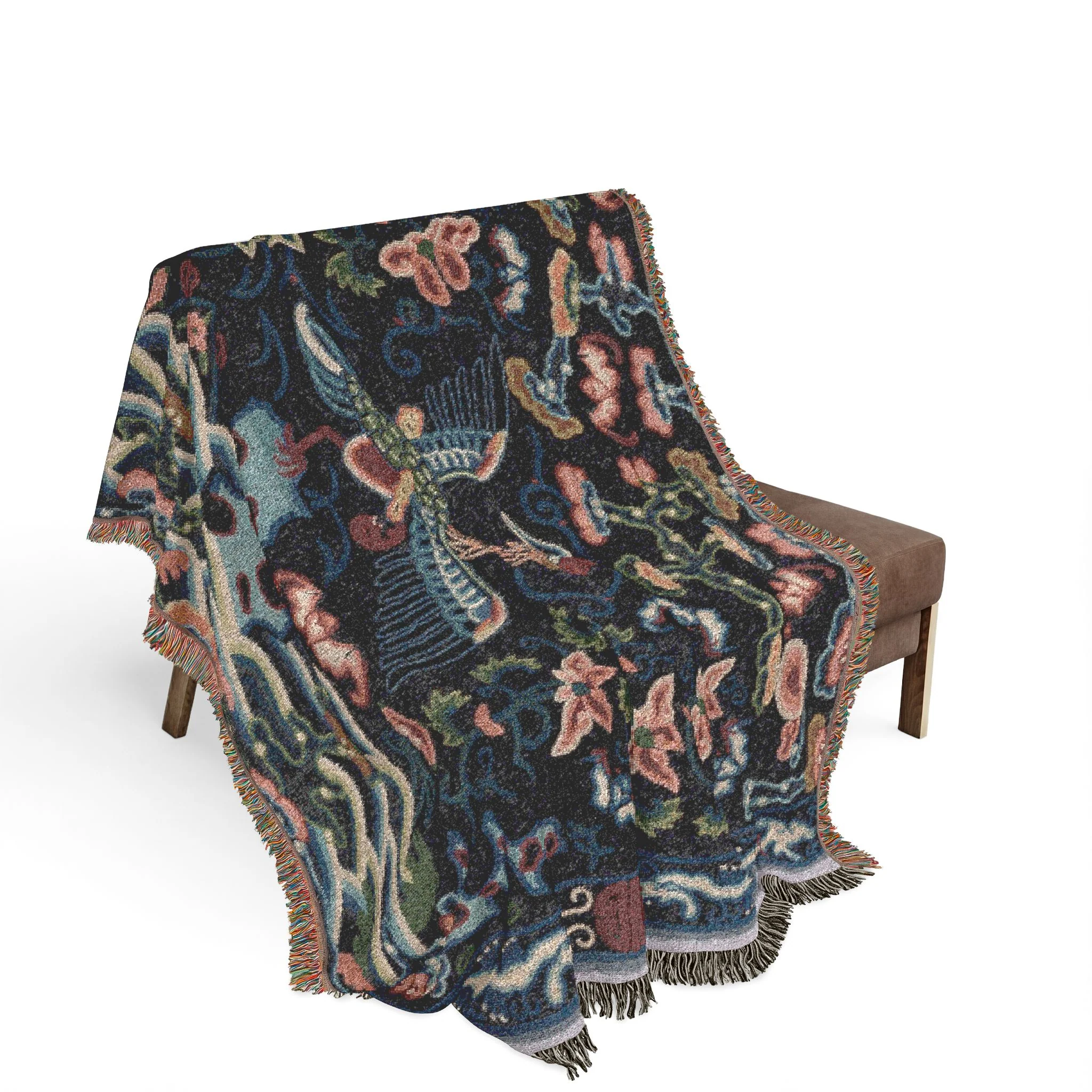 126_rank-badge | Woven Tapestry Blanket - Image 3