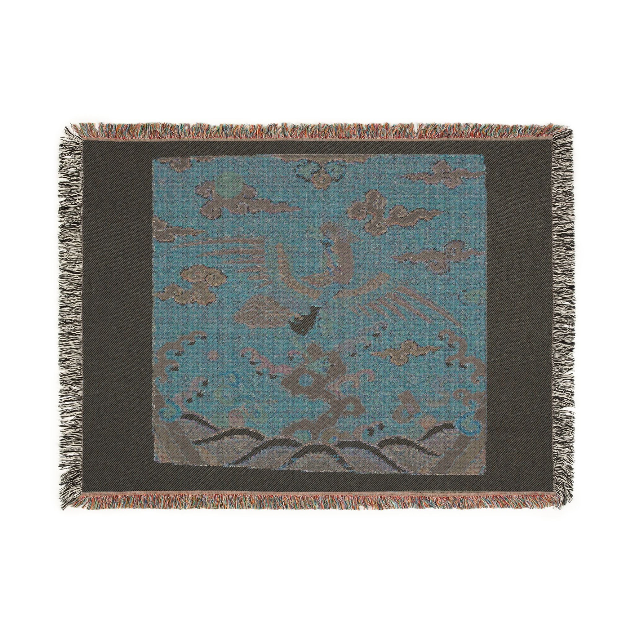 142_rank-badge-with-mandarin-duck | Woven Tapestry Blanket - Image 12
