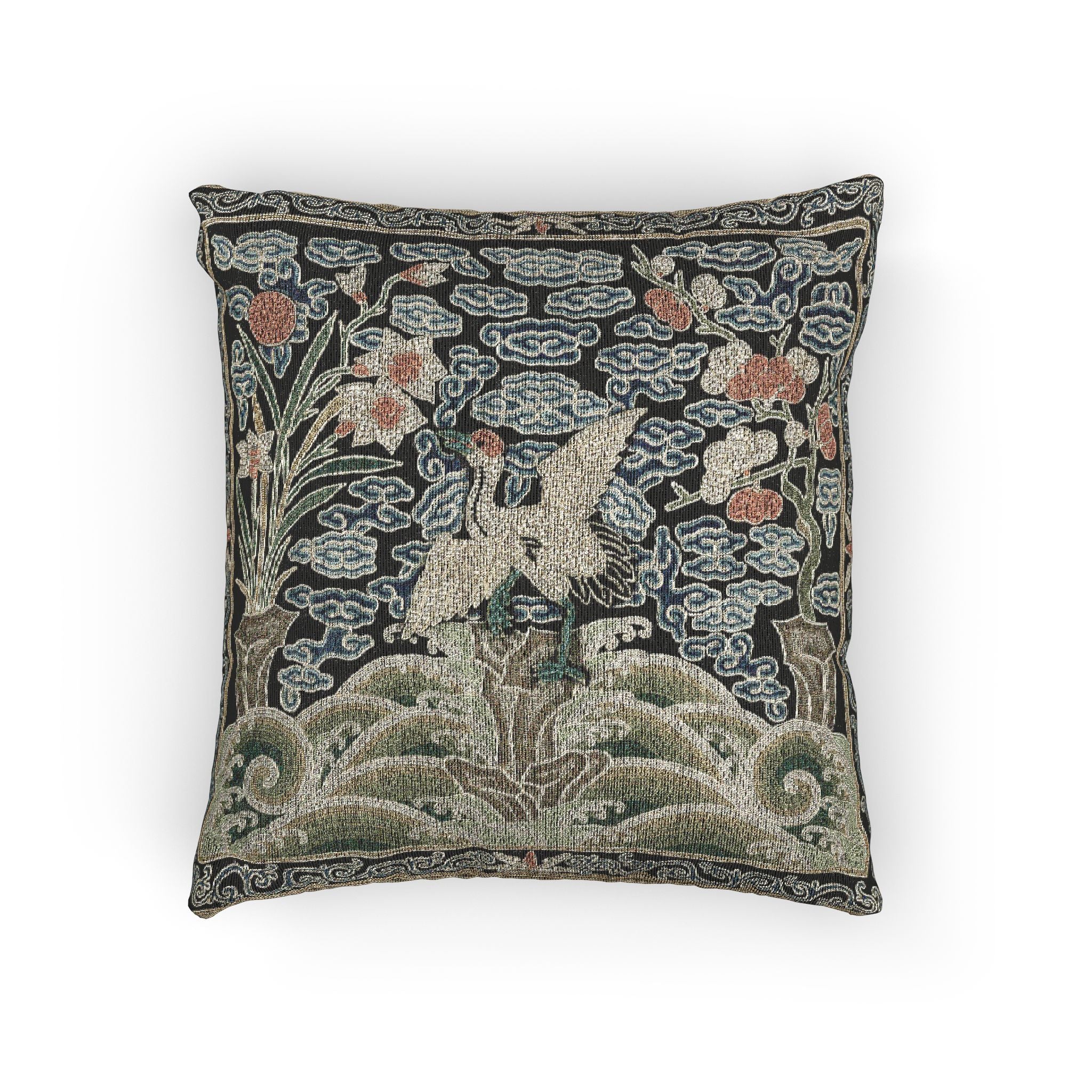 146_rank-badge-with-crane | Woven Pillow