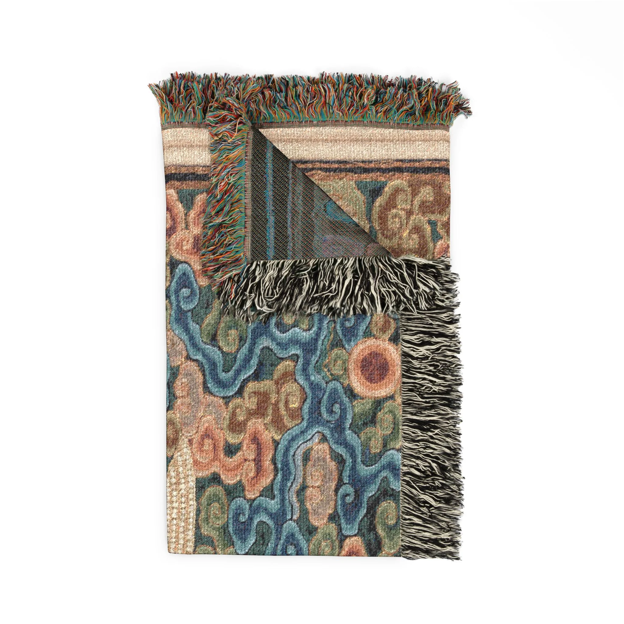 148_rank-badge-with-silver-pheasant | Woven Tapestry Blanket - Image 5