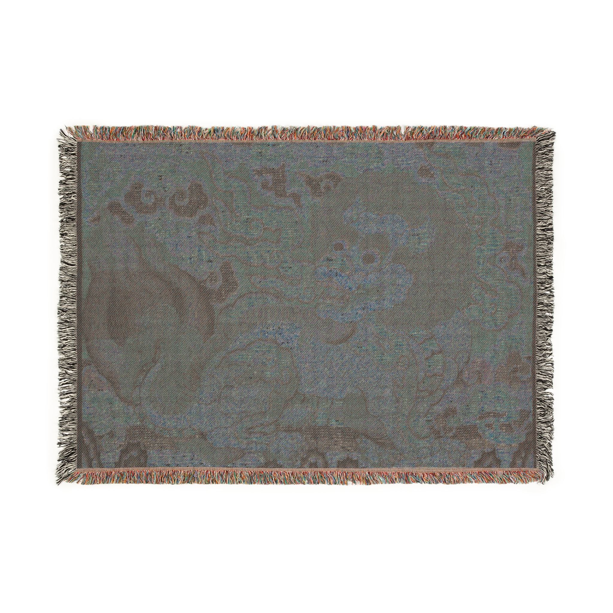 152_rank-badge-with-lion-ming | Woven Tapestry Blanket - Image 4