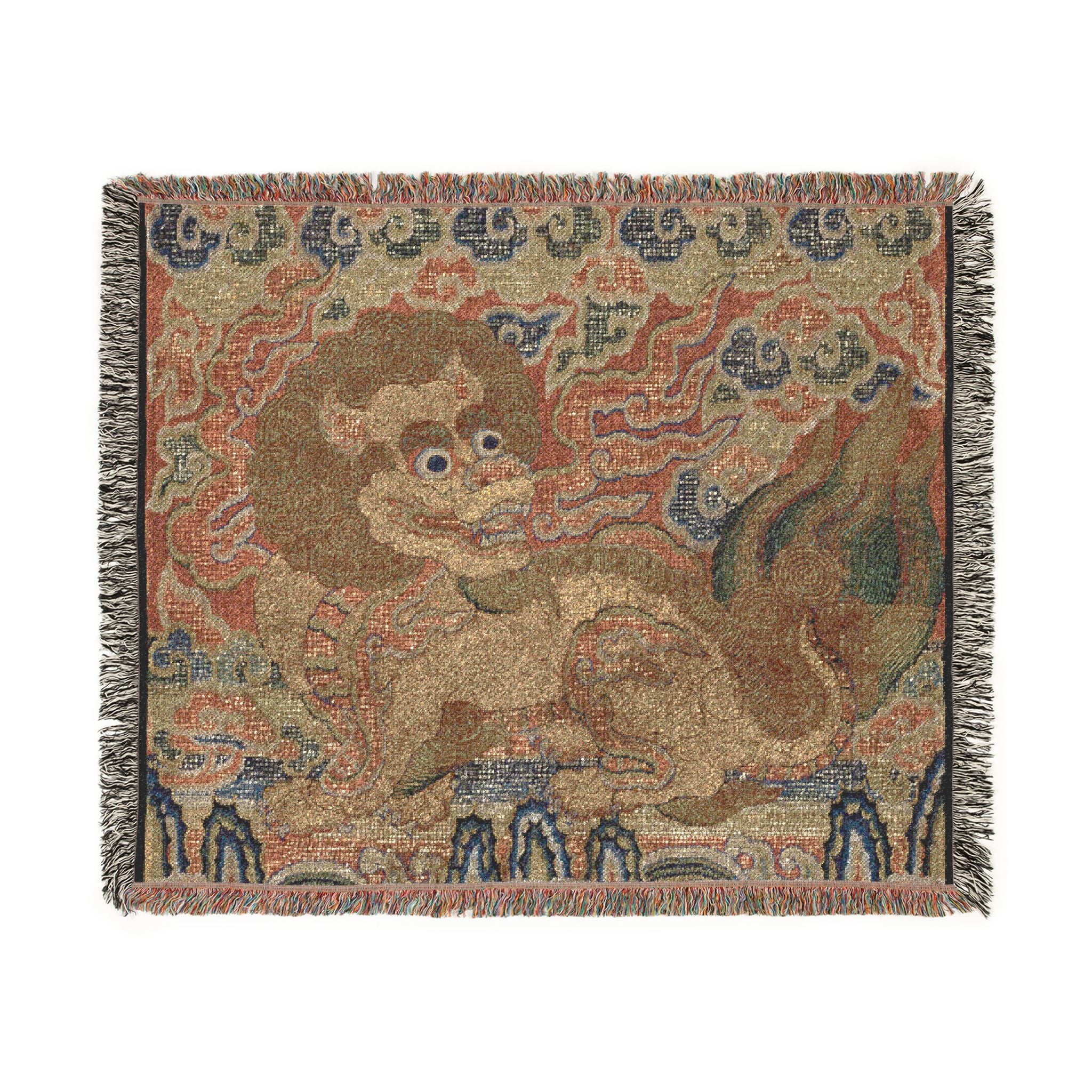 152_rank-badge-with-lion-ming | Woven Tapestry Blanket - Image 7