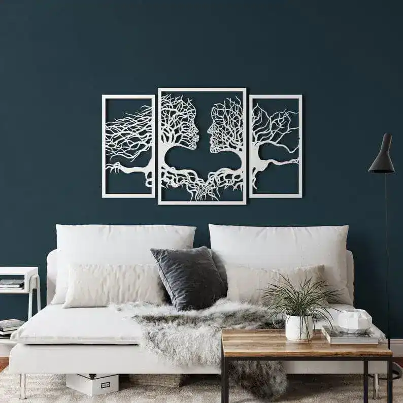 2 Facing Tree Metal Wall Decor - Image 2