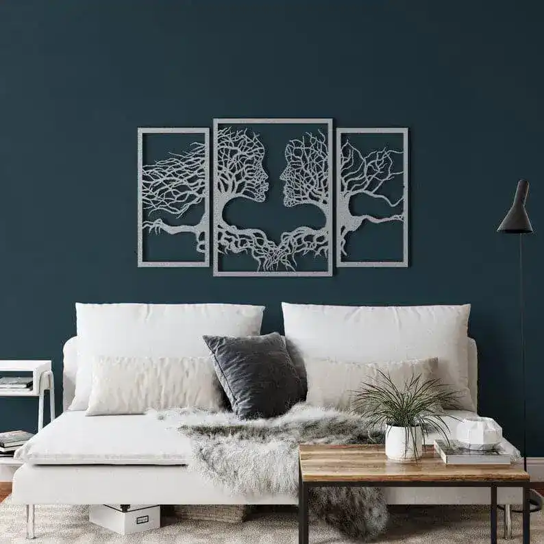 2 Facing Tree Metal Wall Decor - Image 3