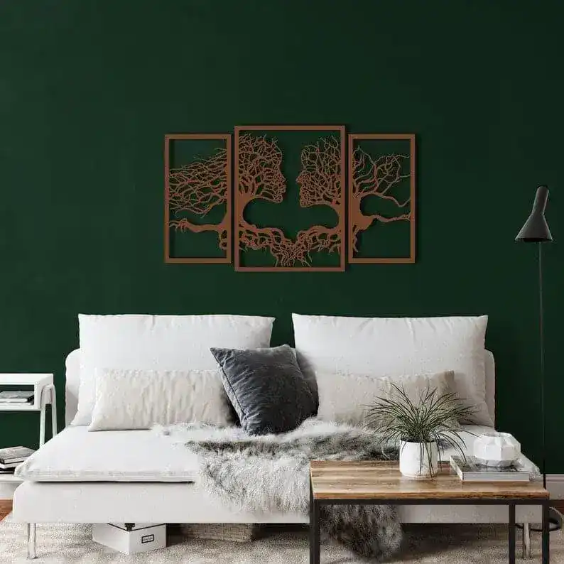2 Facing Tree Metal Wall Decor - Image 4