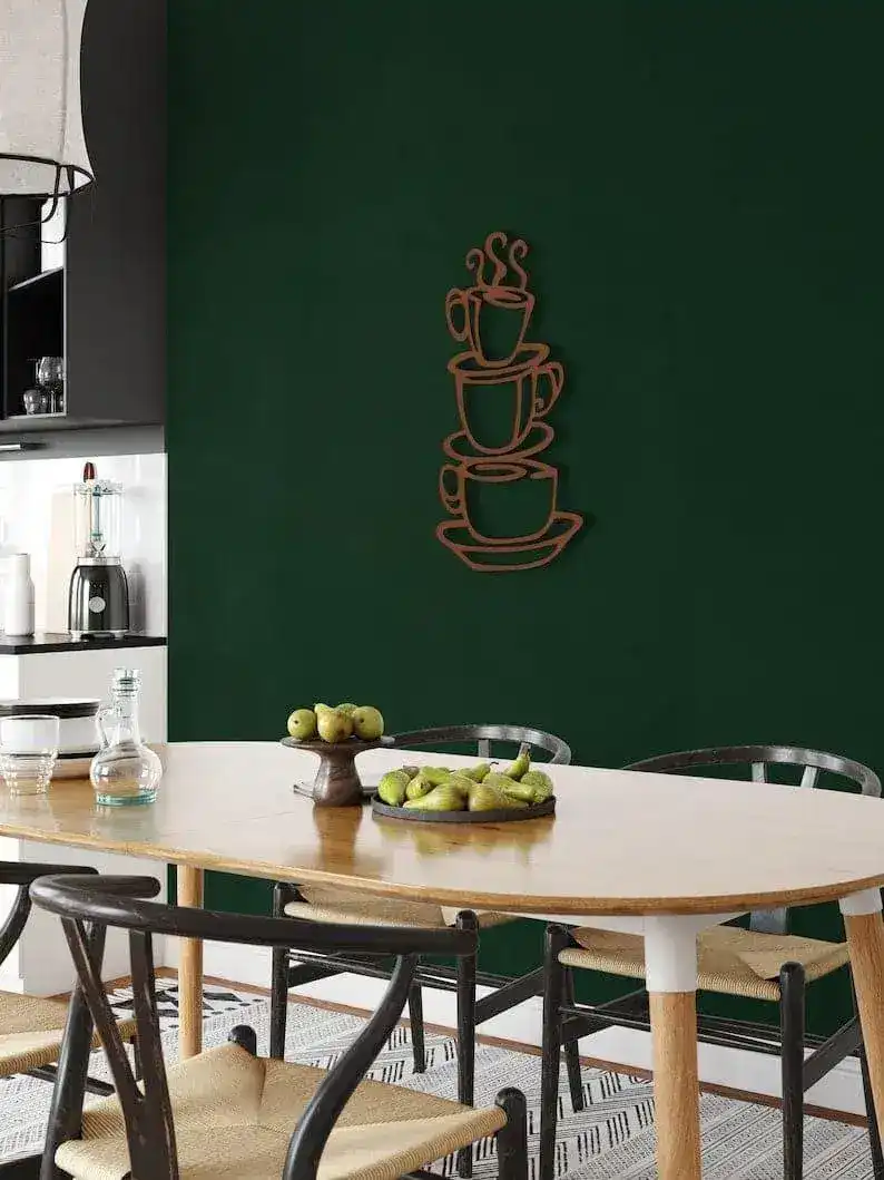 3 Cups of Coffee Wall Metal Decor - Image 3