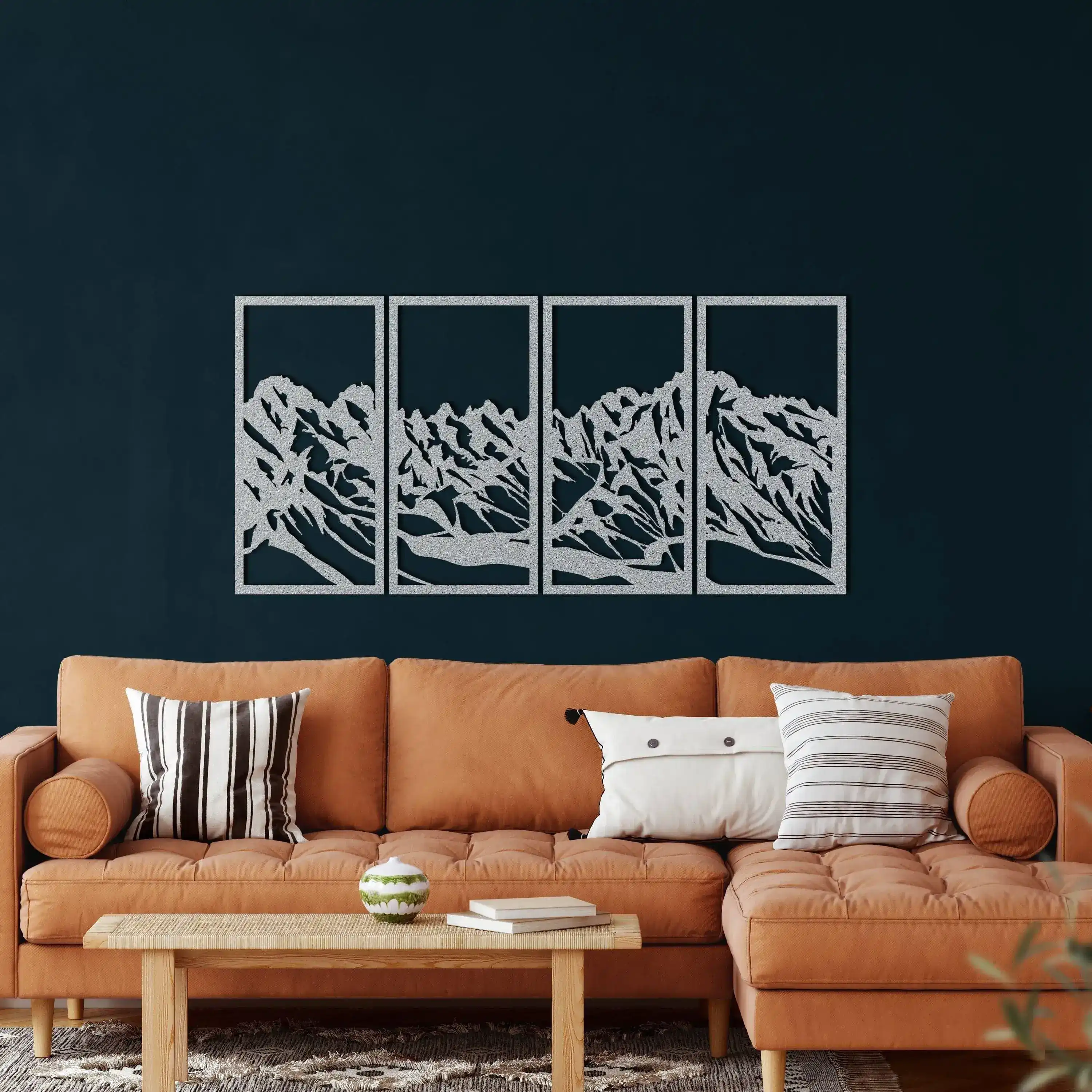 4 Panel Mountain Landscape Metal Wall Hangings - Image 11