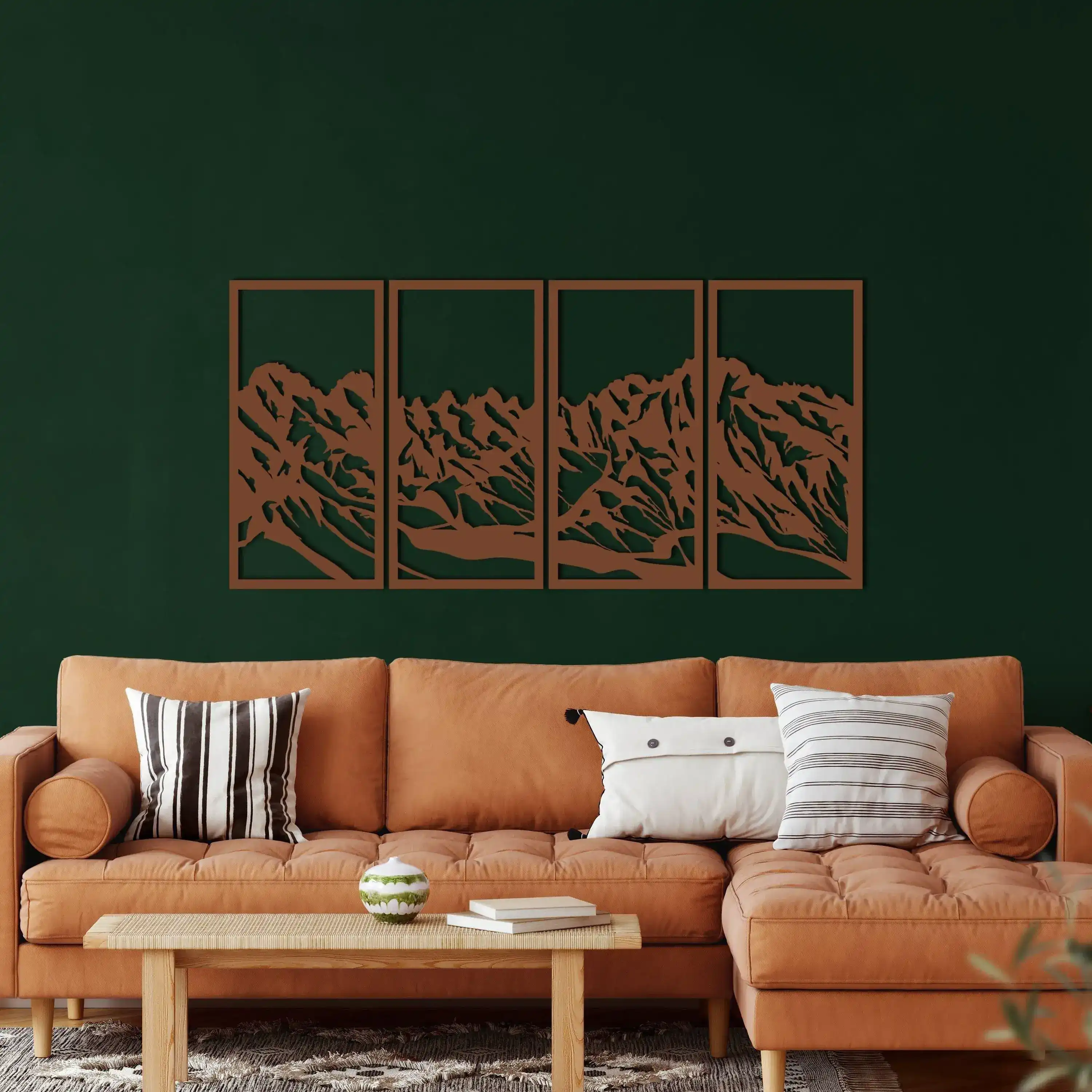 4 Panel Mountain Landscape Metal Wall Hangings - Image 2