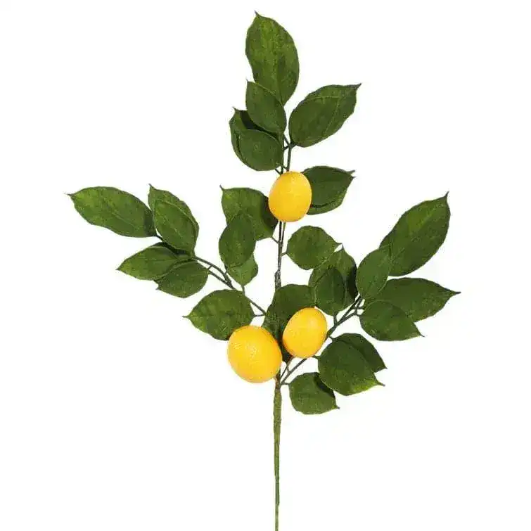 4 - Piece Artificial Lemon Branch Set