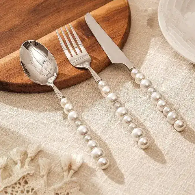 4Pcs Pearl Cutlery Stainless Steel Flatware - Image 4