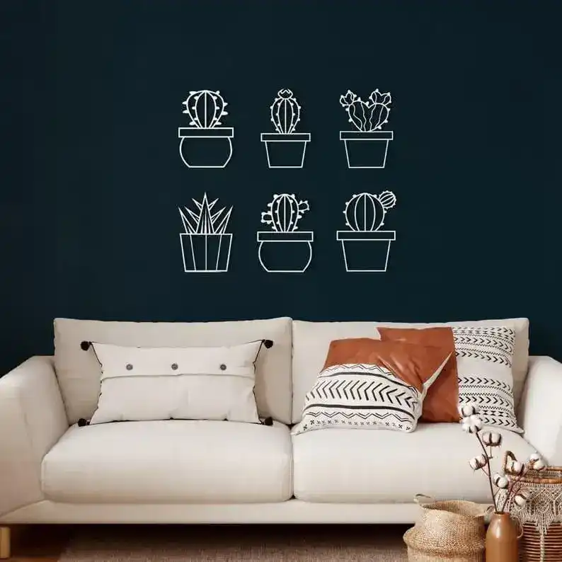 6 Pieces Metal Cactus Wall Decor - Image 3