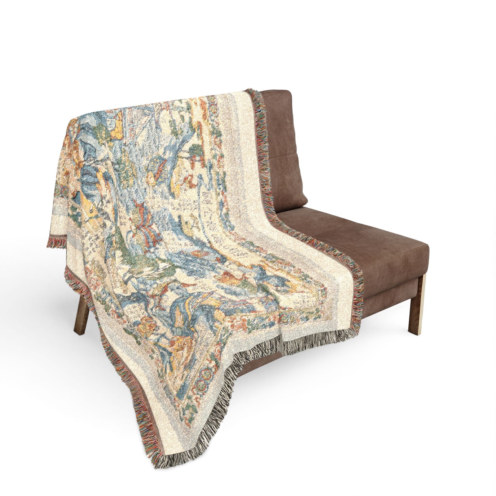 A Newly-Cut Print of Illustrations from The Classic of Mountains and Seas Woven Throw Blanket - Image 5