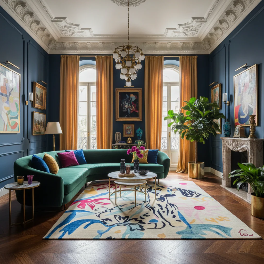 Abstract Bloom Story Hand Tufted Rug - Image 2