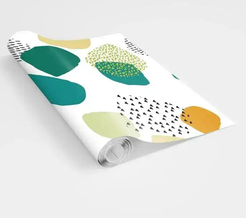 Abstract Colorful Geometric White Wallpaper - Image 5