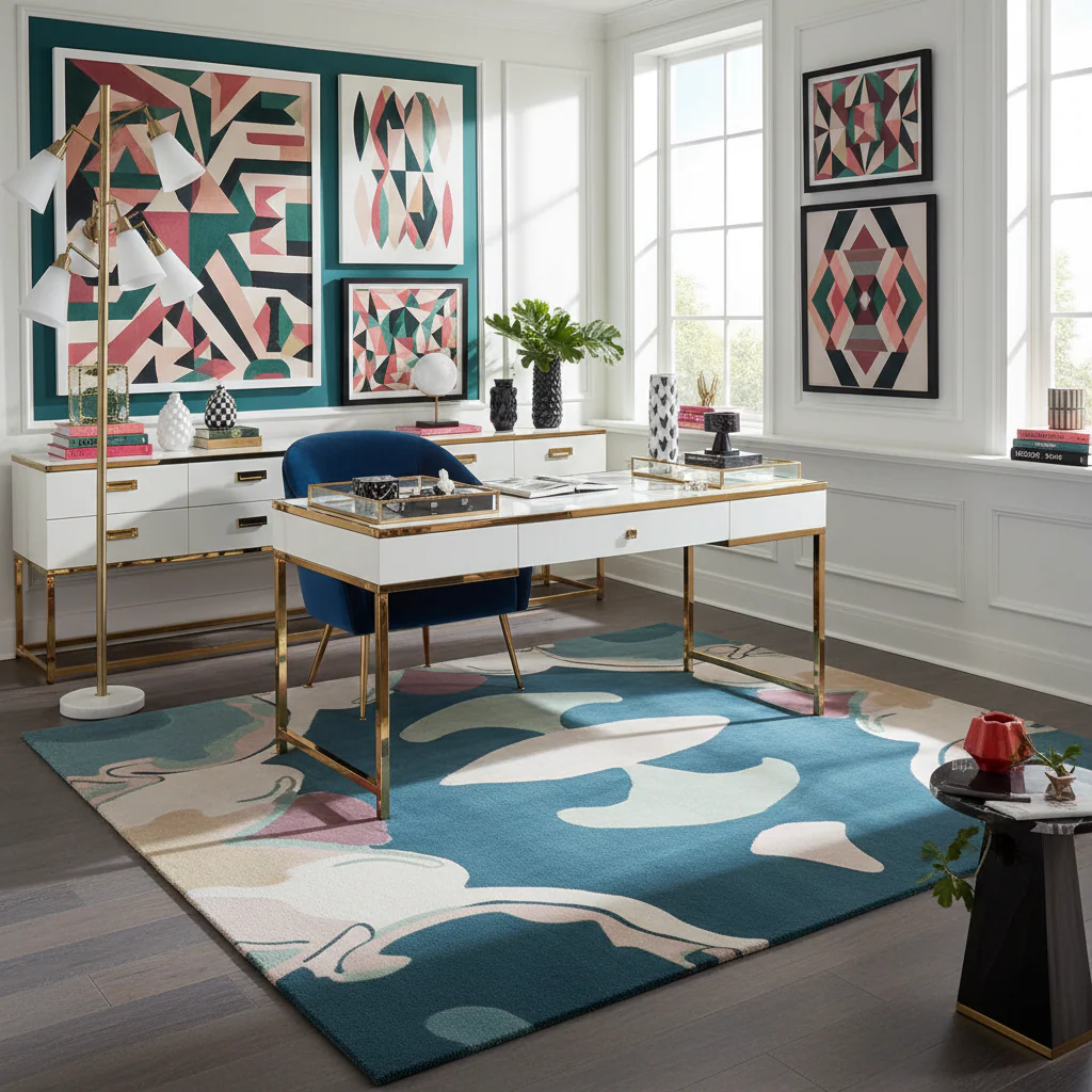 Abstract Form Hand Tufted Rug - Image 2