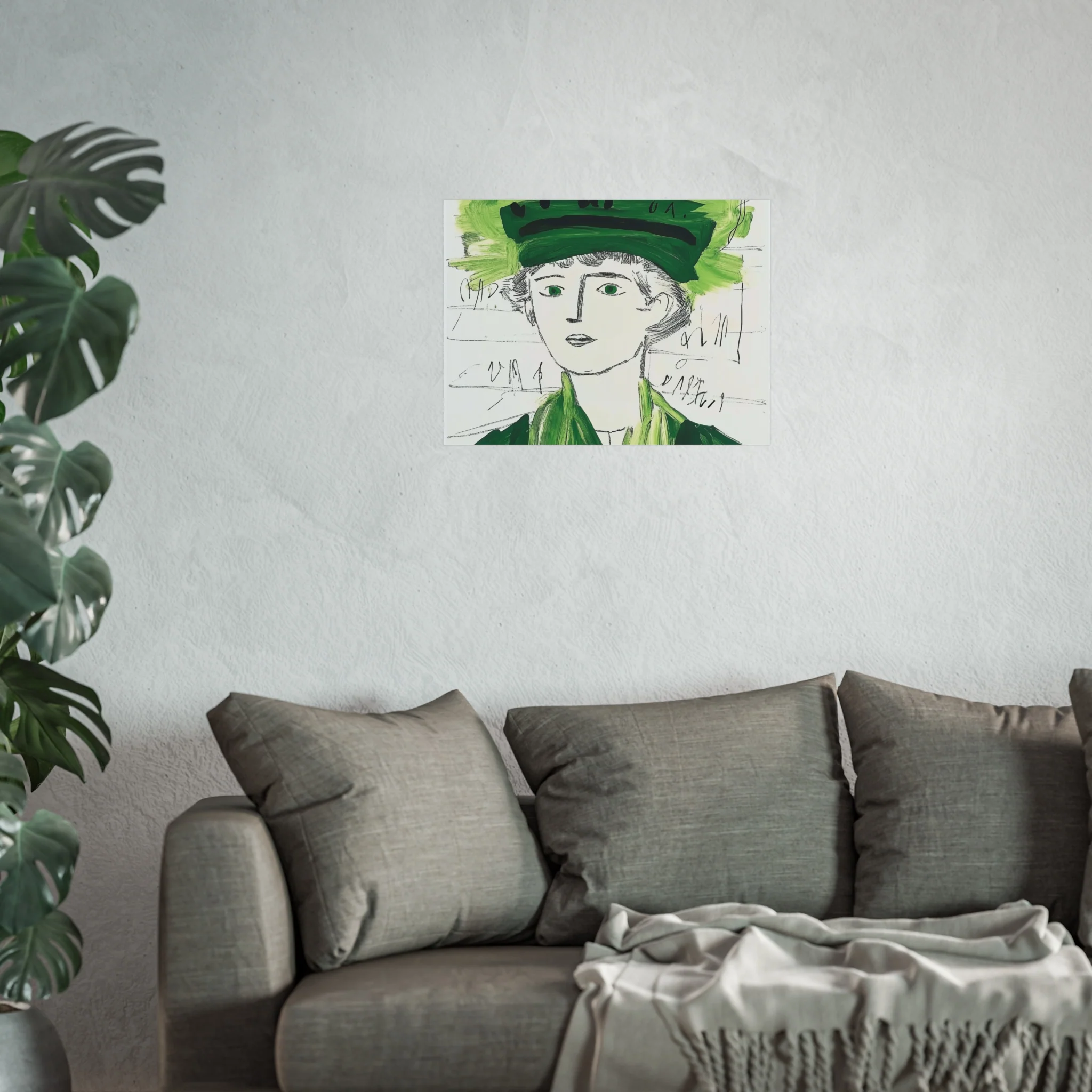 Abstract Green Portrait Fine Art Poster - Image 17