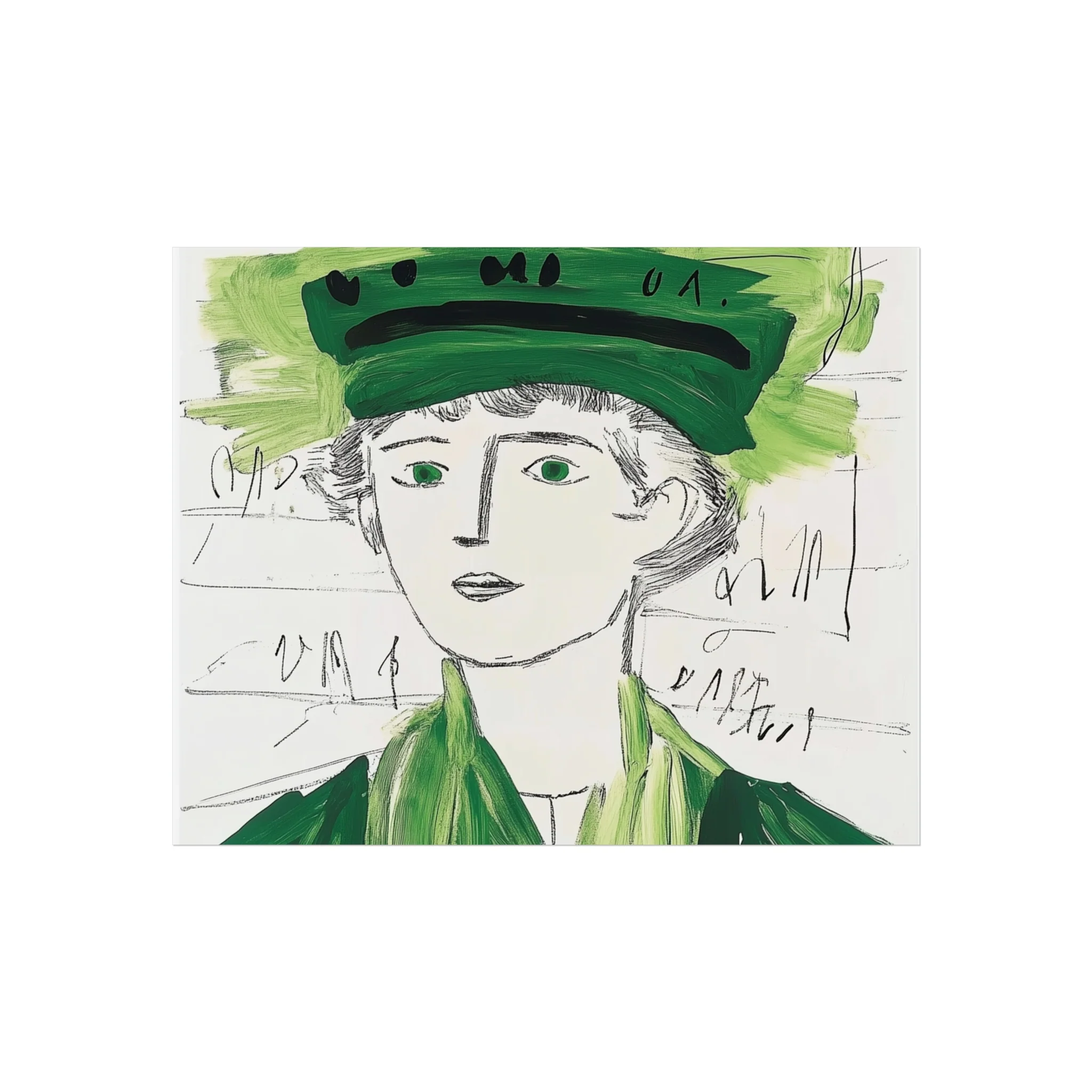Abstract Green Portrait Fine Art Poster - Image 2