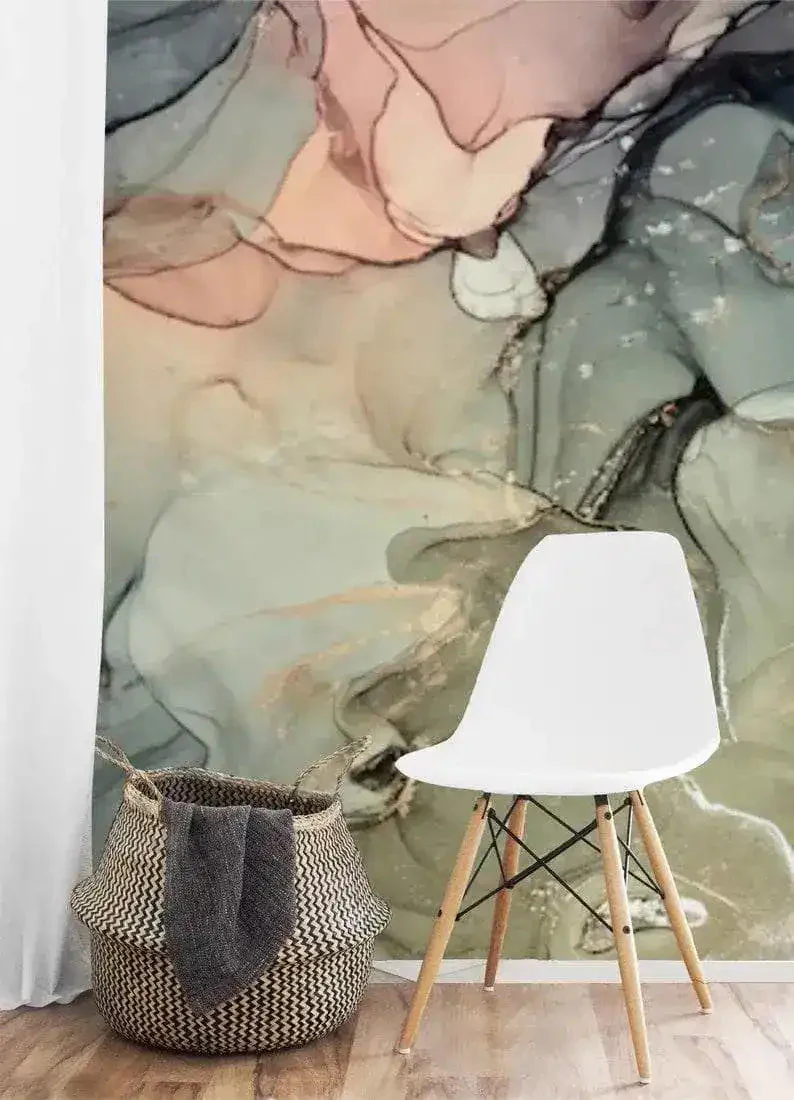 Abstract Large Watercolor Marble Wall Mural - Image 5