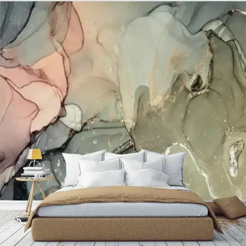 Abstract Large Watercolor Marble Wall Mural - Image 6