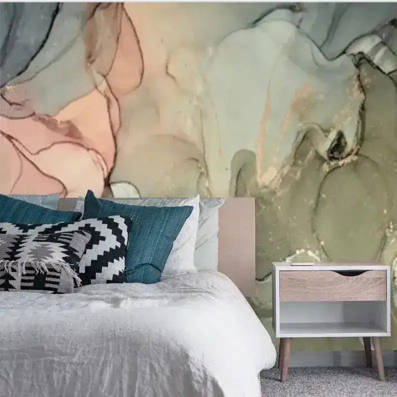 Abstract Large Watercolor Marble Wall Mural - Image 7