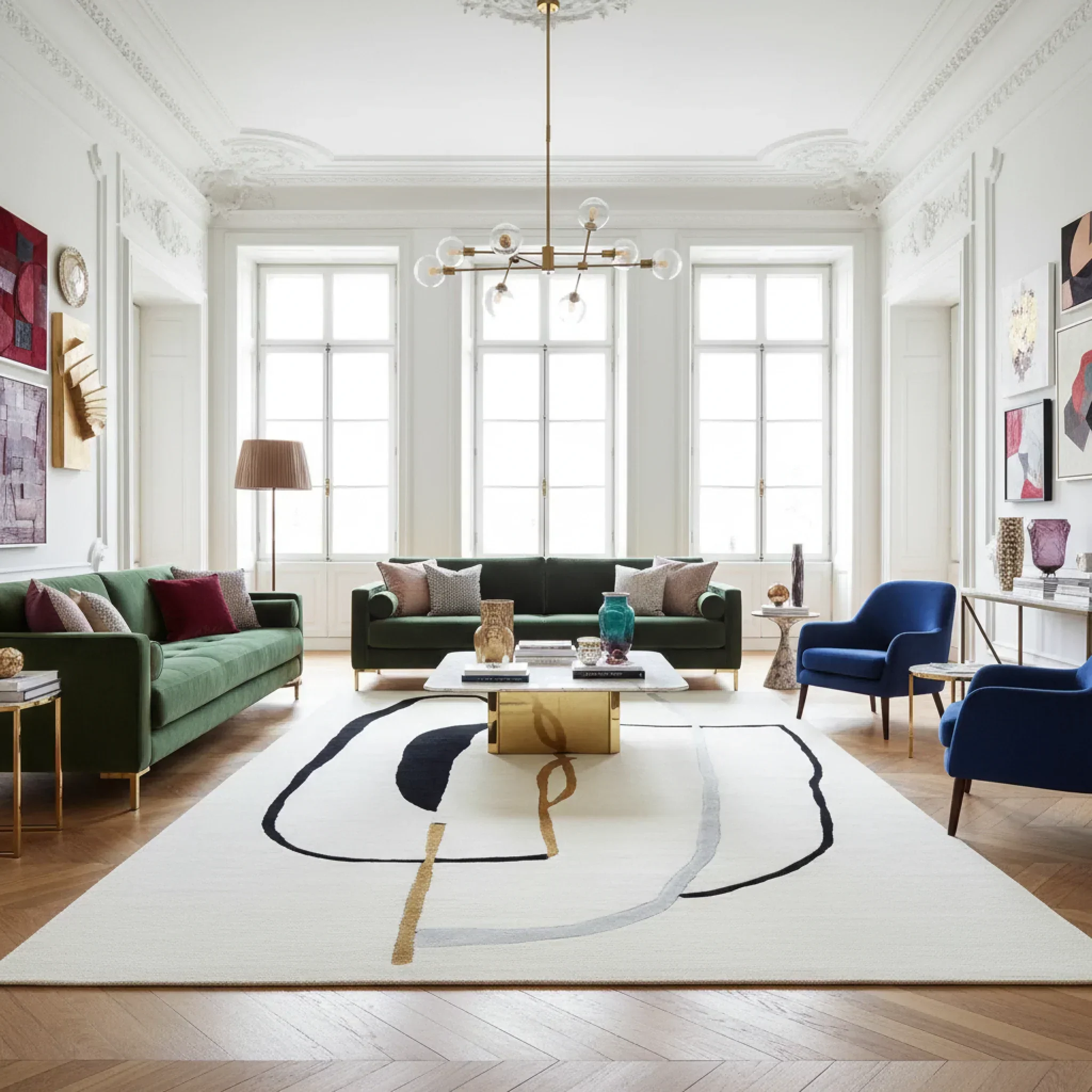 Abstract Line Story Hand Tufted Rug - Image 2