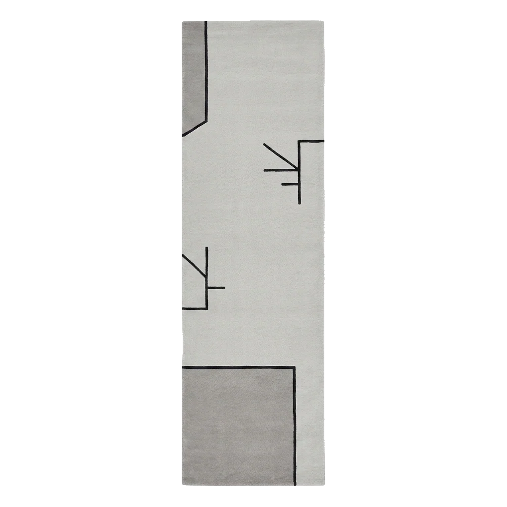 Abstract Minimal Hand Tufted Runner Rug