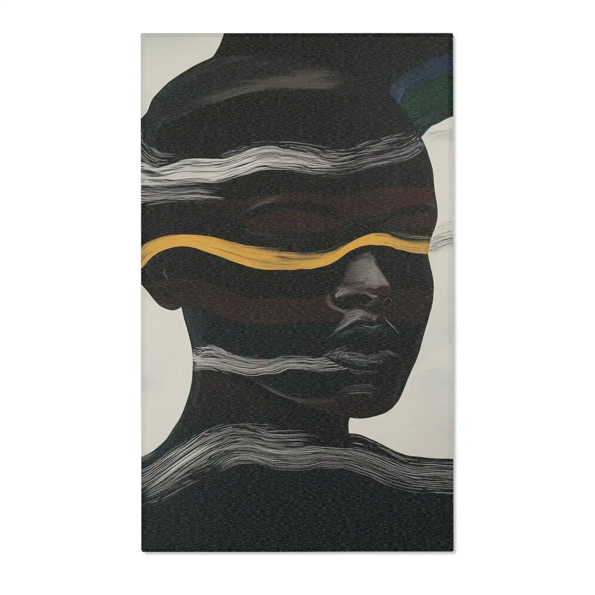 Abstract Noir Striped Elegance Rug - Image 2