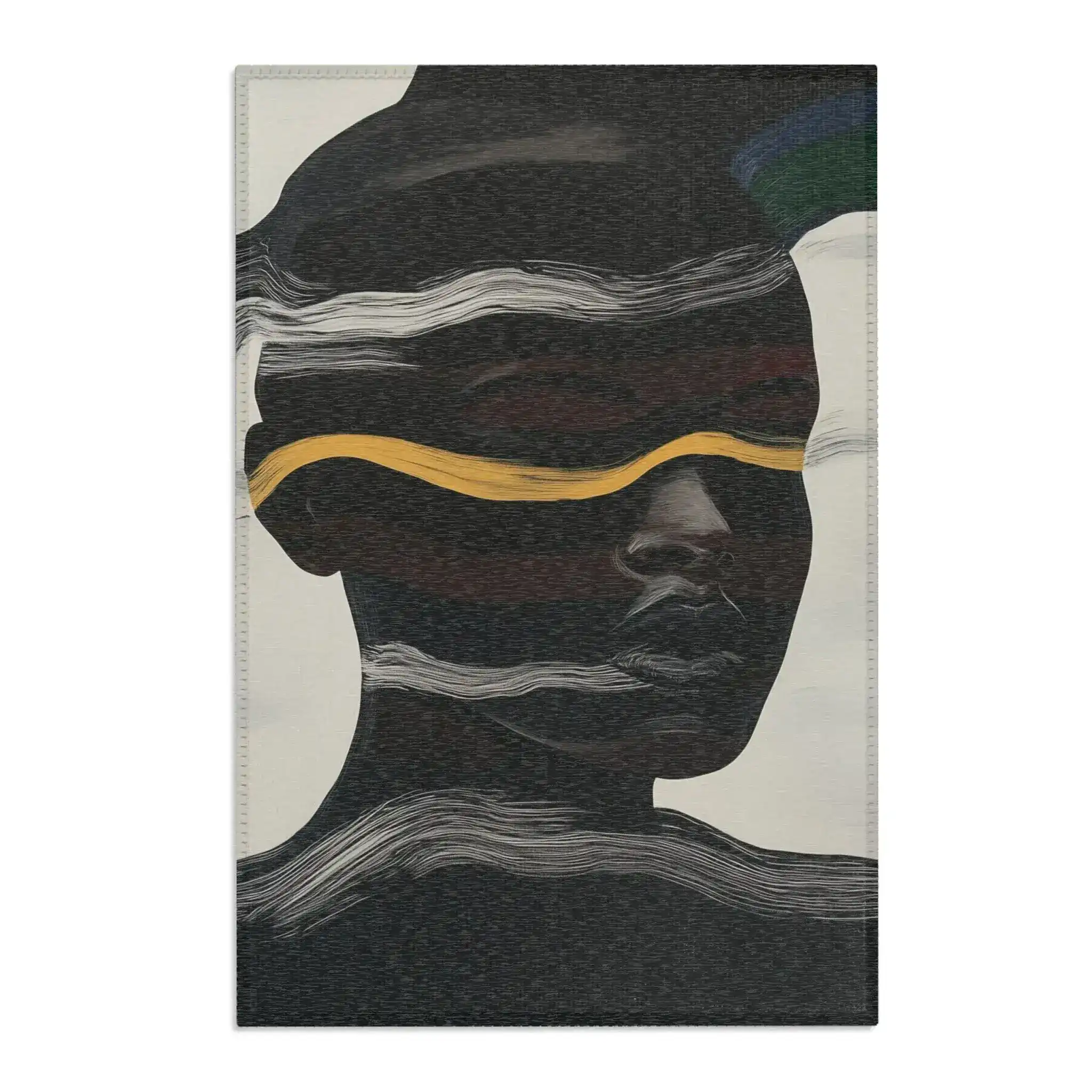Abstract Noir Striped Elegance Rug - Image 4