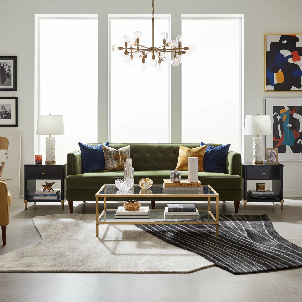Abstract Rhythmic Line Hand Tufted Rug - Image 2