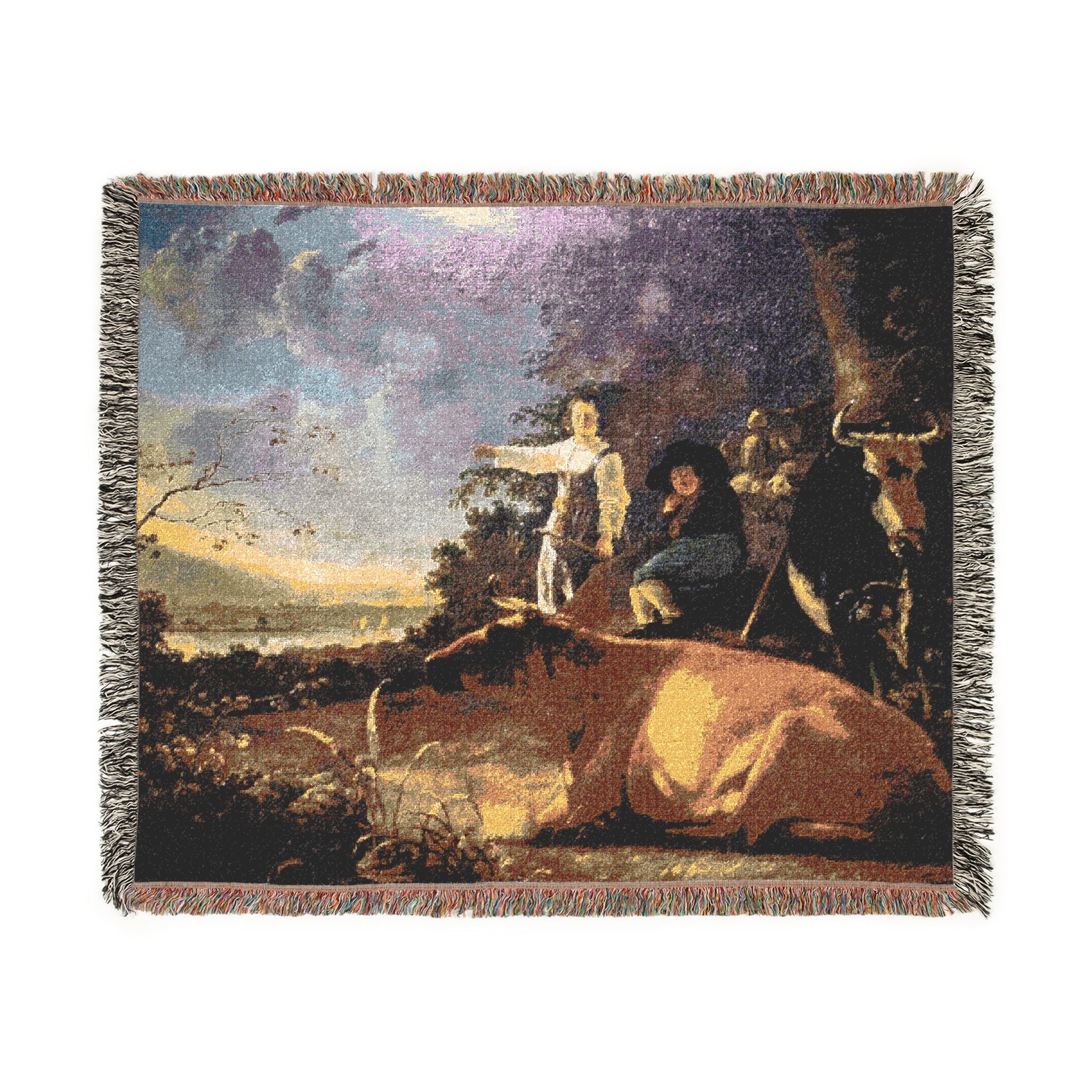 Aelbert Cuyp - Cattle with Shepherds | Woven Tapestry Blanket - Image 7