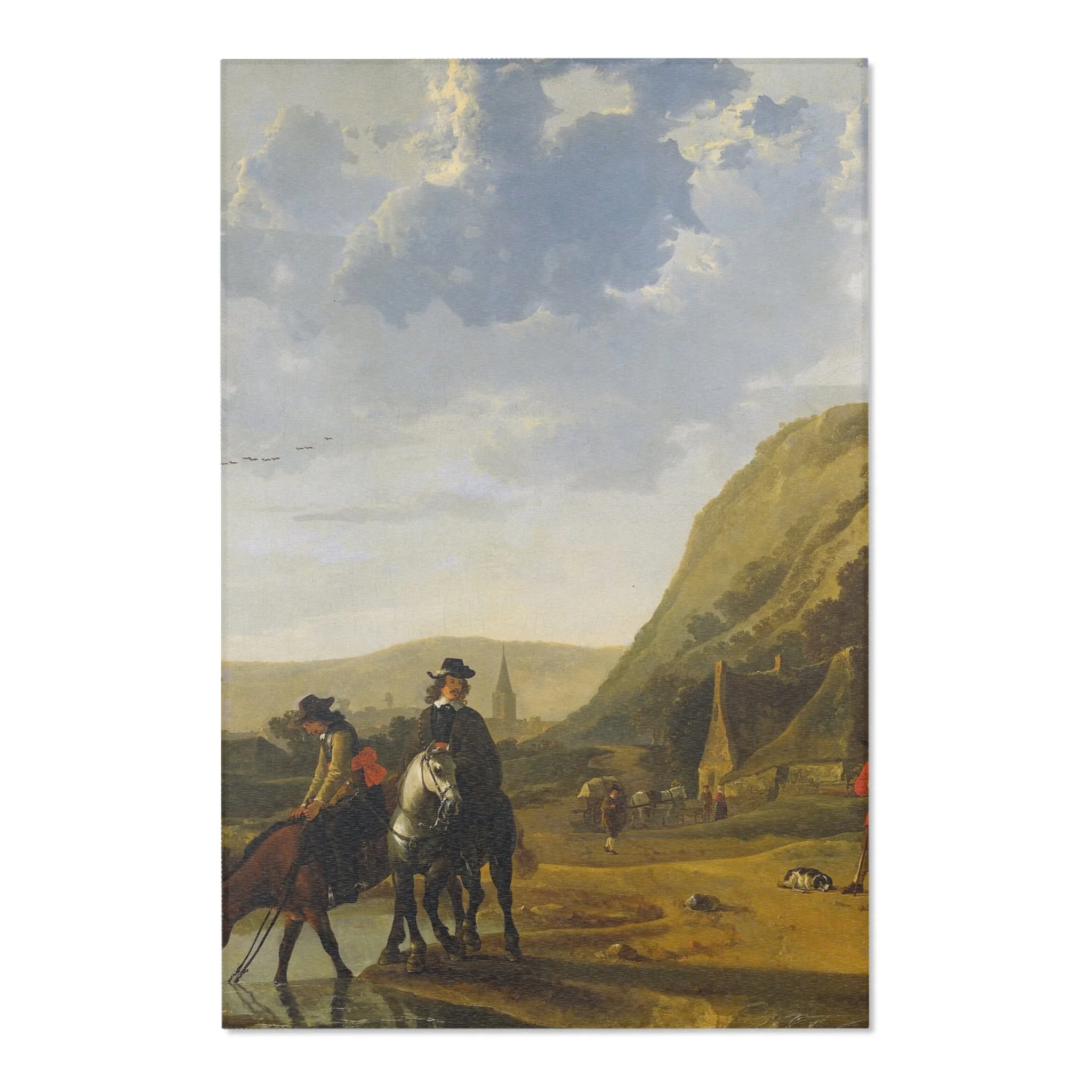 Aelbert Cuyp - Rivierlandschap met ruiters - Google Art Project | Area Rug - Image 3