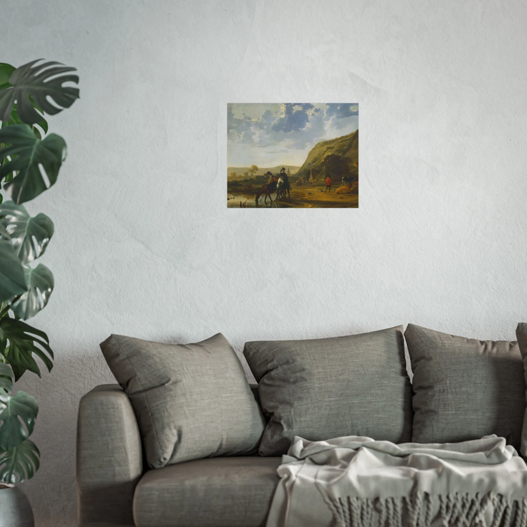 Aelbert Cuyp - Rivierlandschap met ruiters - Google Art Project | Fine Art Poster - Image 7