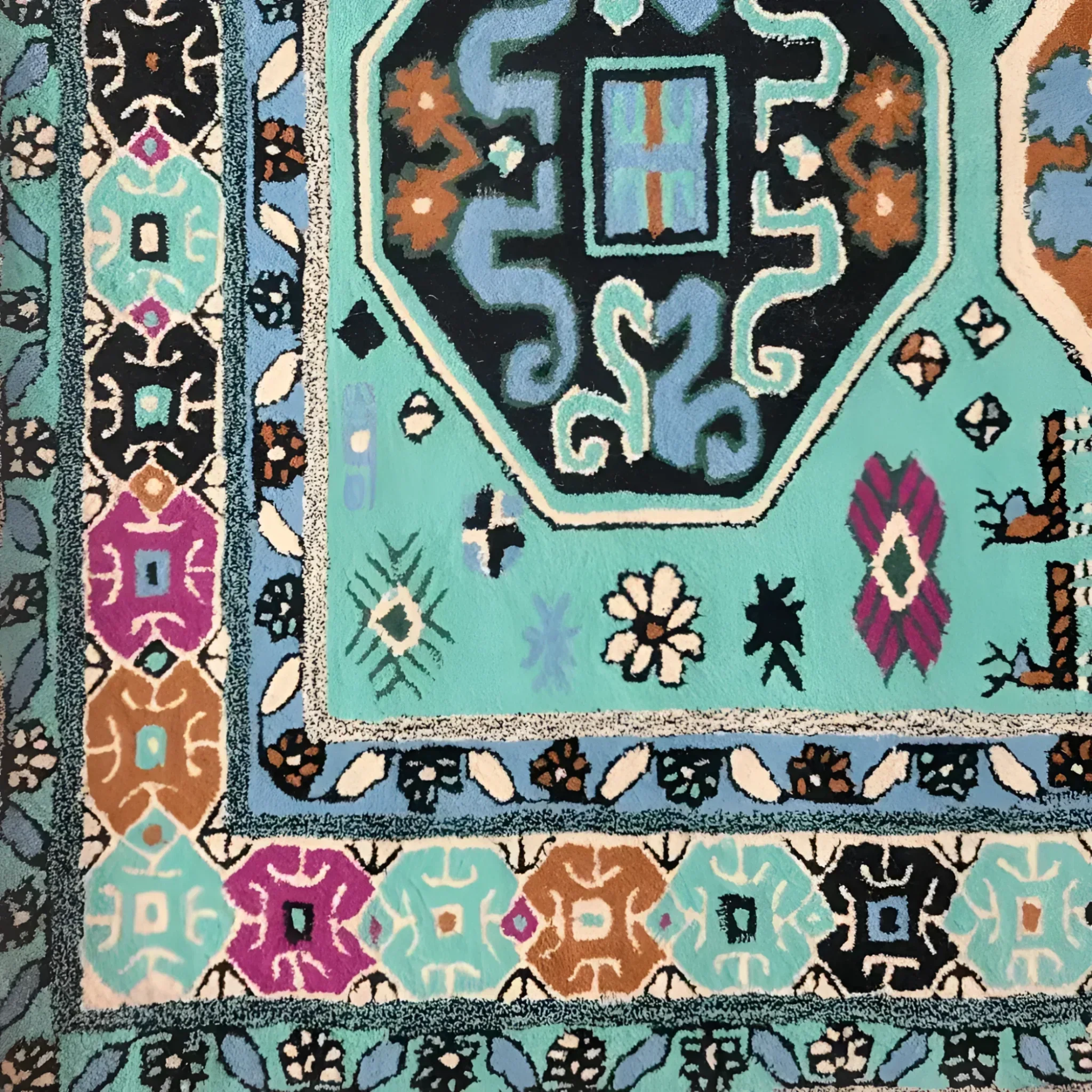 Alaia Persian Turquoise Melting Area Rug - Image 7