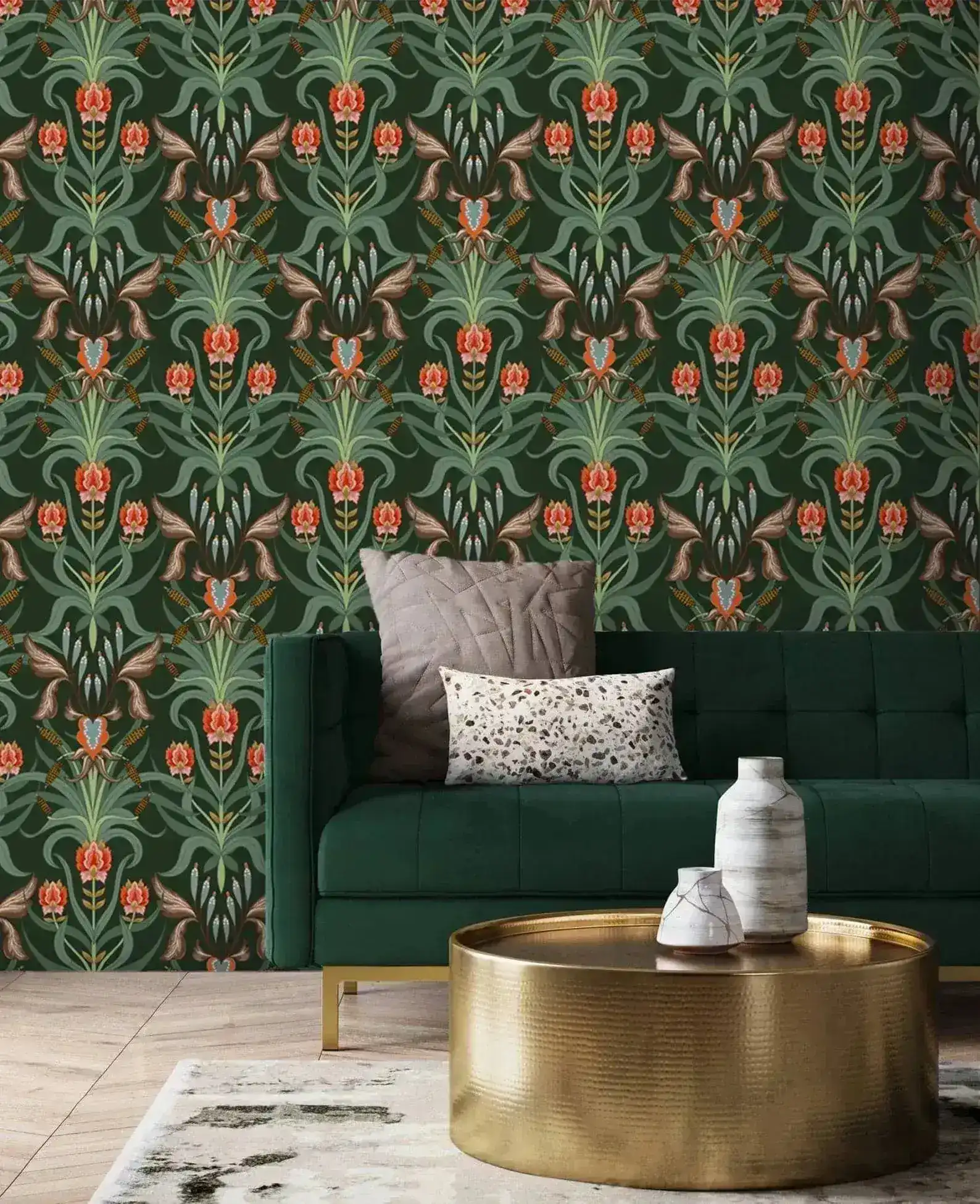 Alaia Vintage Dark Botanical Wallpaper