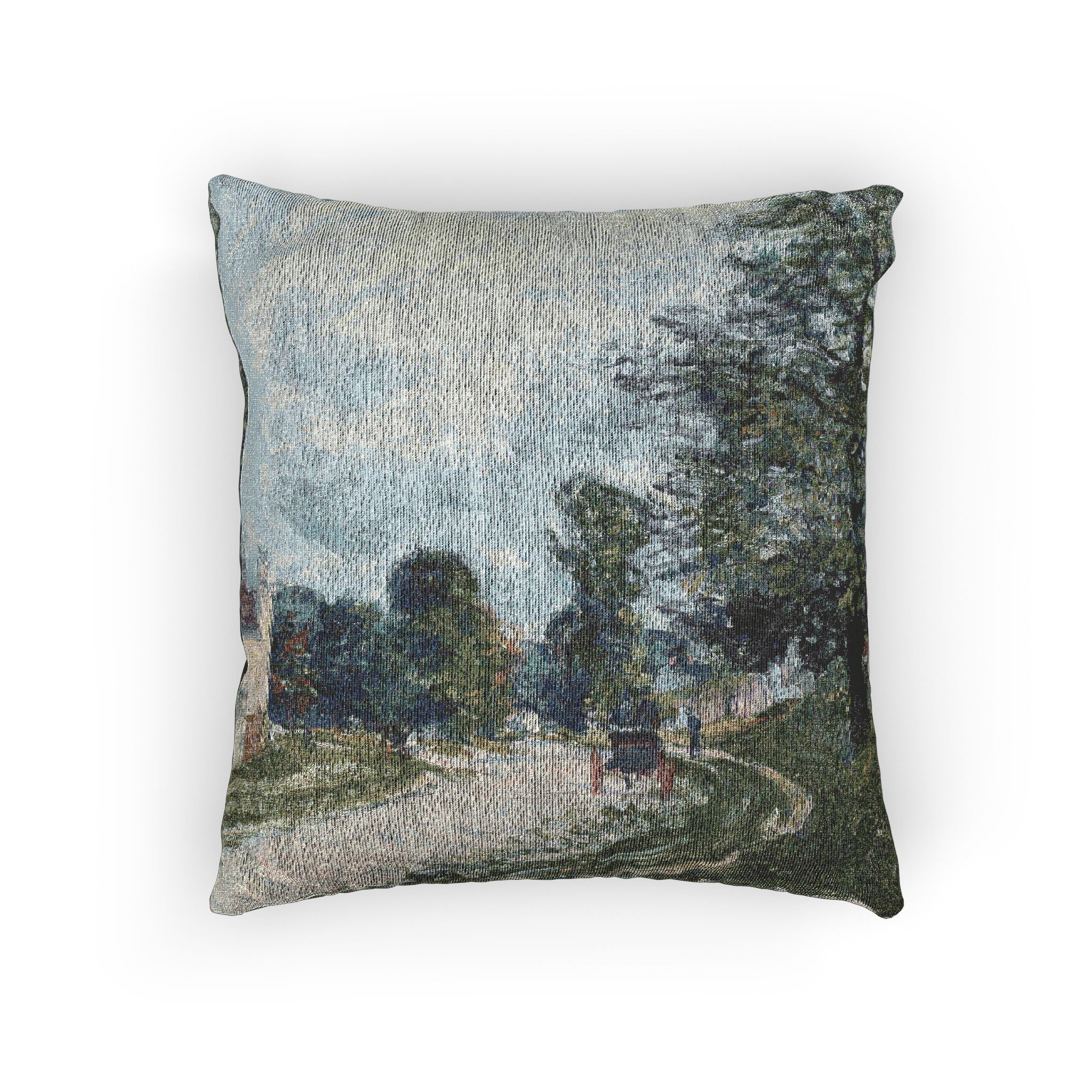 Alfred Sisley - A Turn in the Road | Woven Pillow - Image 3
