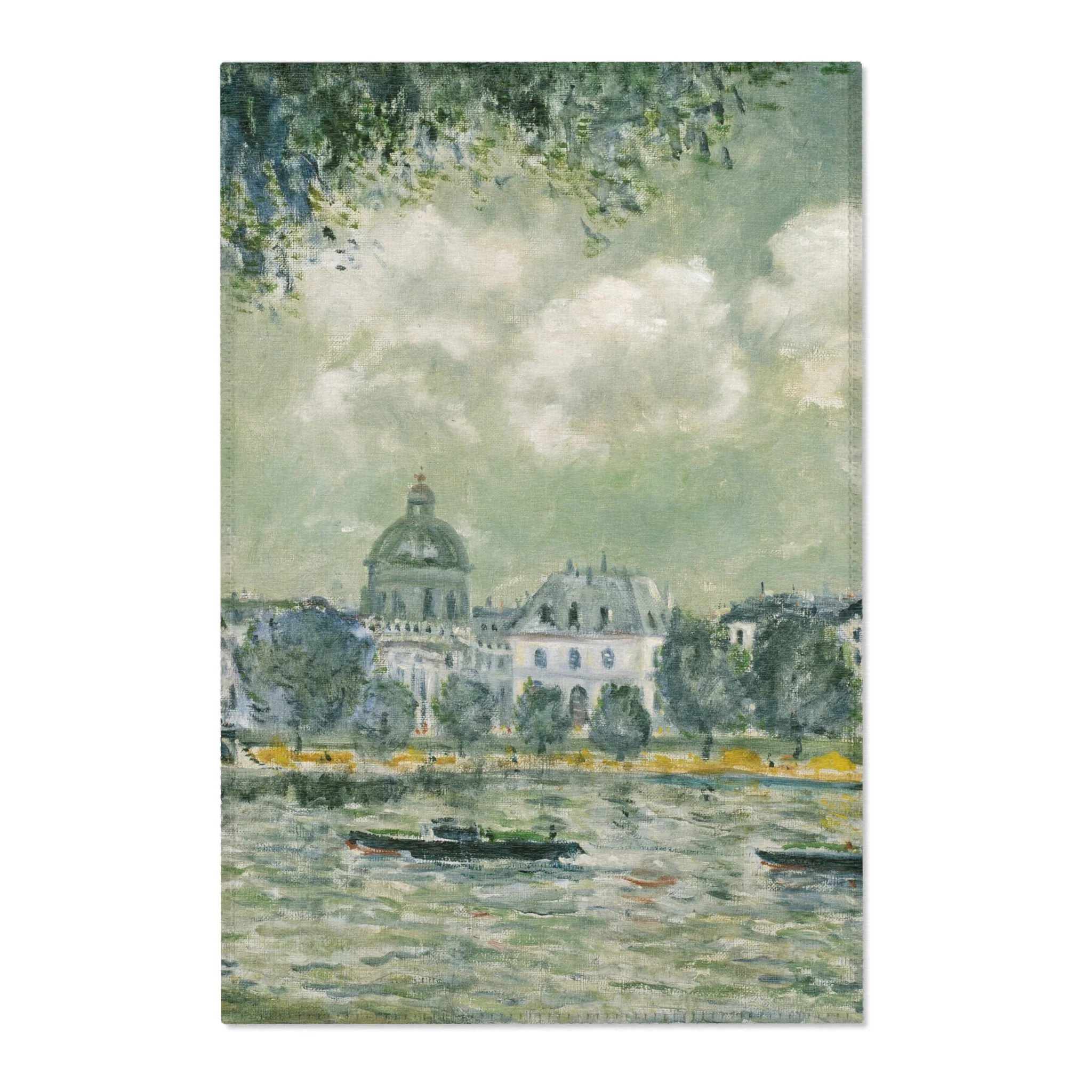 Alfred Sisley - Landscape along the Seine with the Institut de France and the Pont des Arts | Area Rug