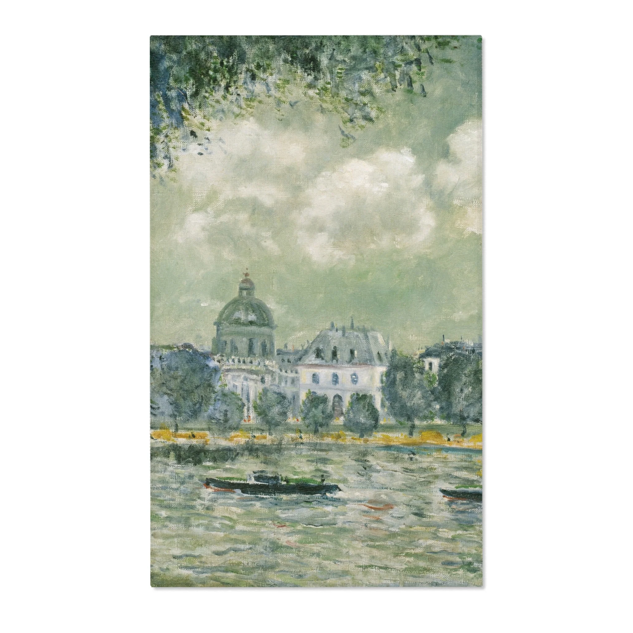 Alfred Sisley - Landscape along the Seine with the Institut de France and the Pont des Arts | Area Rug - Image 2